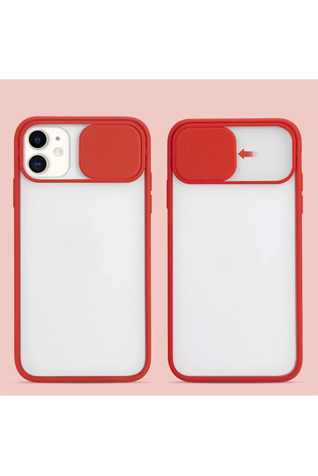 Ally İphone 12 Mi̇ni̇ 5.4 Kamera Koruyucu Sürgülü Şeffaf Kılıf-(1903) - Dropx1088-9859