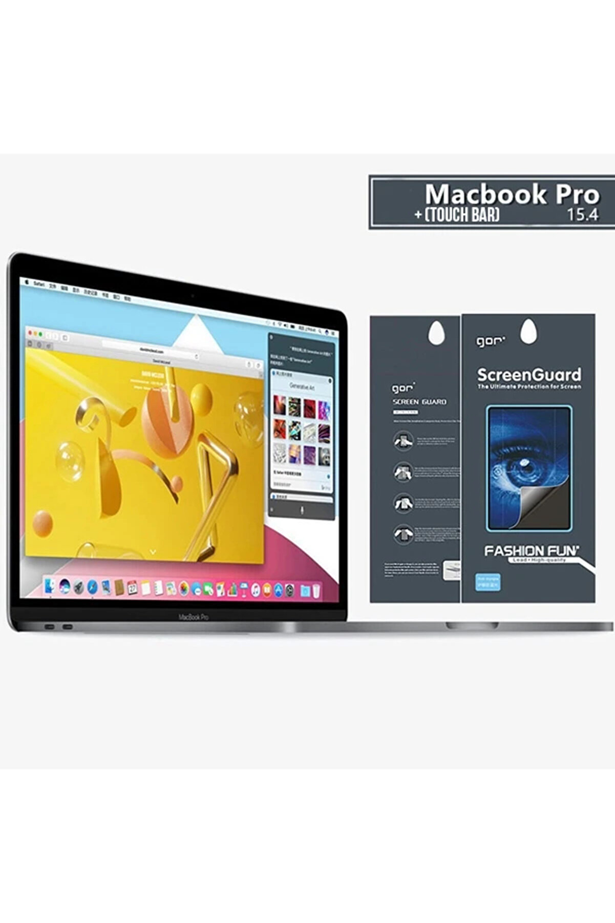 ShopB Gor Macbook Pro 15 Uyumlu  Anti Blue Light Ekran Ve Track Pad Koruyucu-(5775) - HBY8059-9100