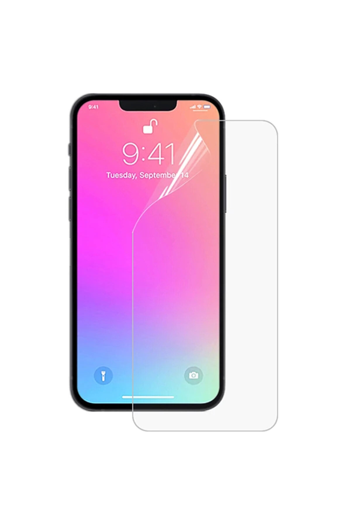 Najmaddin iPhone 13 Pro Max 6.7 Full Kaplama Hidrojel Film Full Ekran Koruyucu-(5775) - -1928 Uyumlu