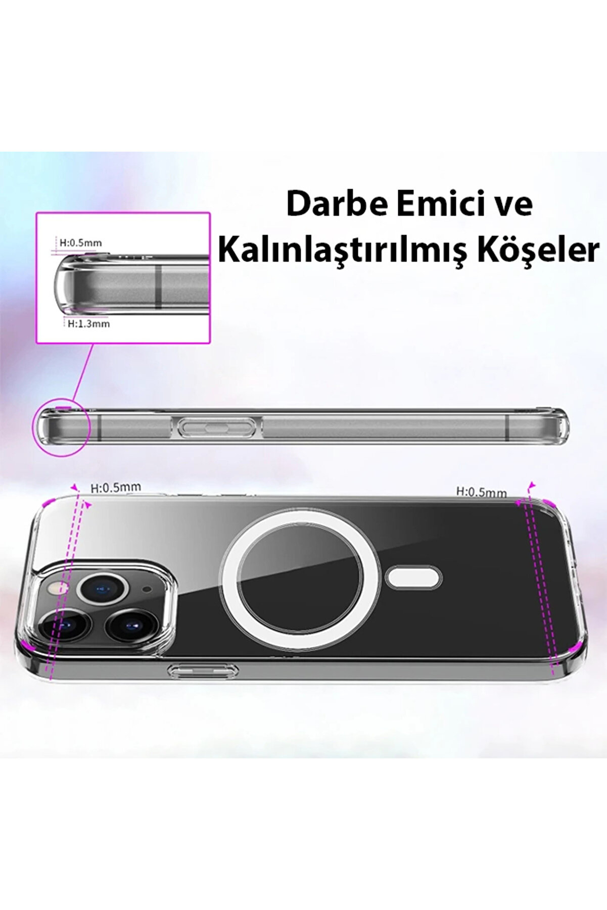 Ally İphone 14 6.1İnç Magsafe Uyumlu Manyeti̇k Sert Si̇li̇kon Kılıf-(5775)