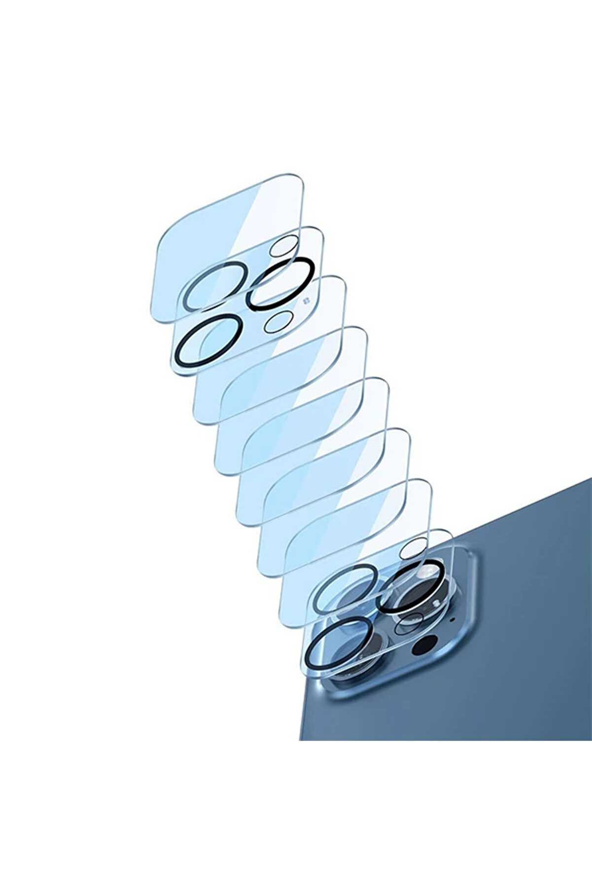 İphone 12 Pro Max 6.7 Full Tempered Kamera Lens Koruma Camı 2Set-(1903) - Dropx6842-3908