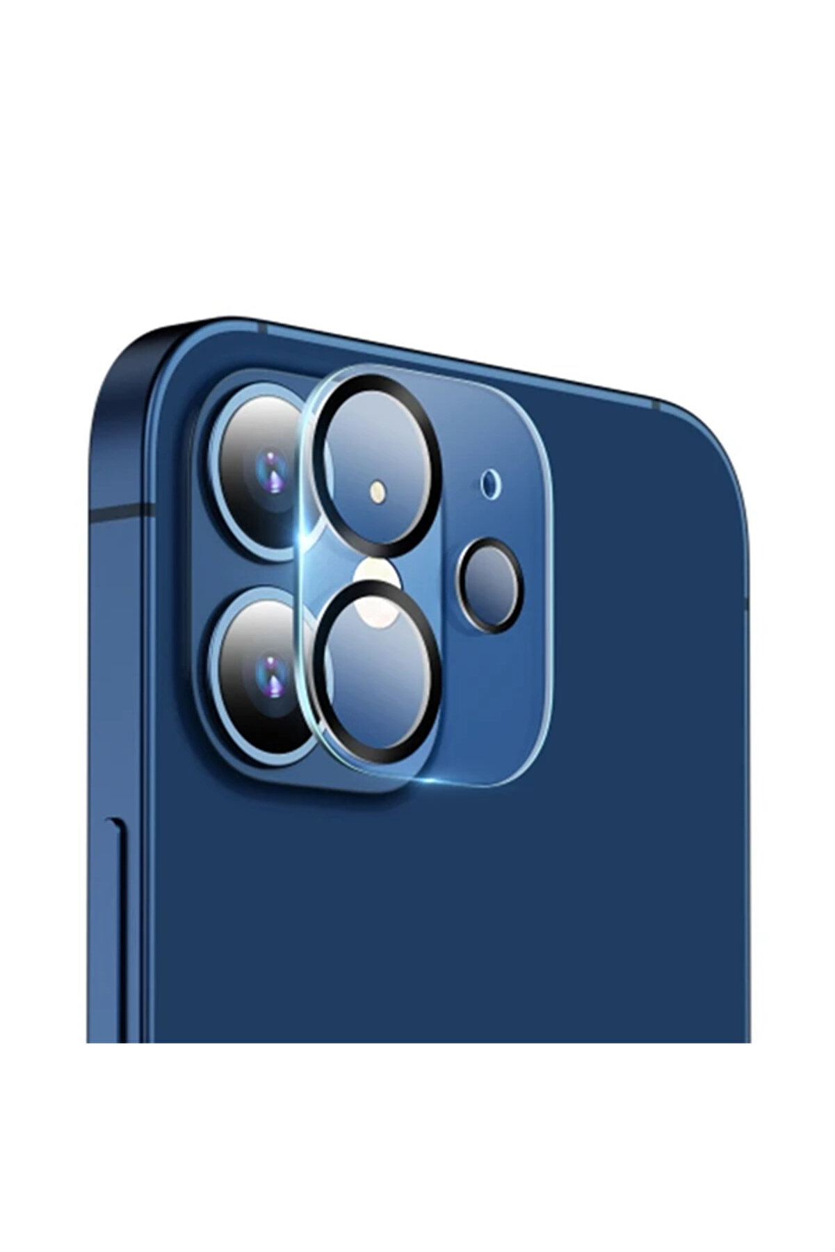 CepteToptan ALLY İPhone 12 6.1 3D Full Tempered Glass Cam Kamera Koruyucu-(1903) - DROPX1132-6135