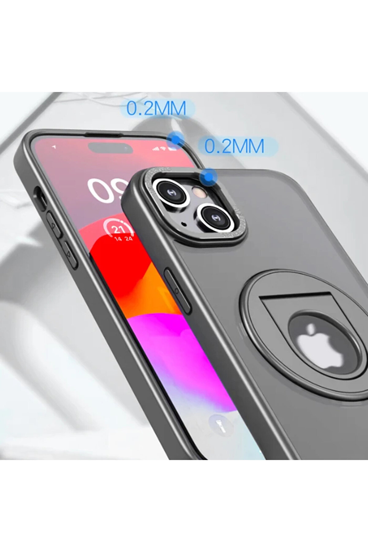 Ally İphone 15 İçi̇n Magsafe Uyumlu Yüzük Standlı Manyeti̇k Si̇li̇kon Kılıf-( - Dropx5829-5074