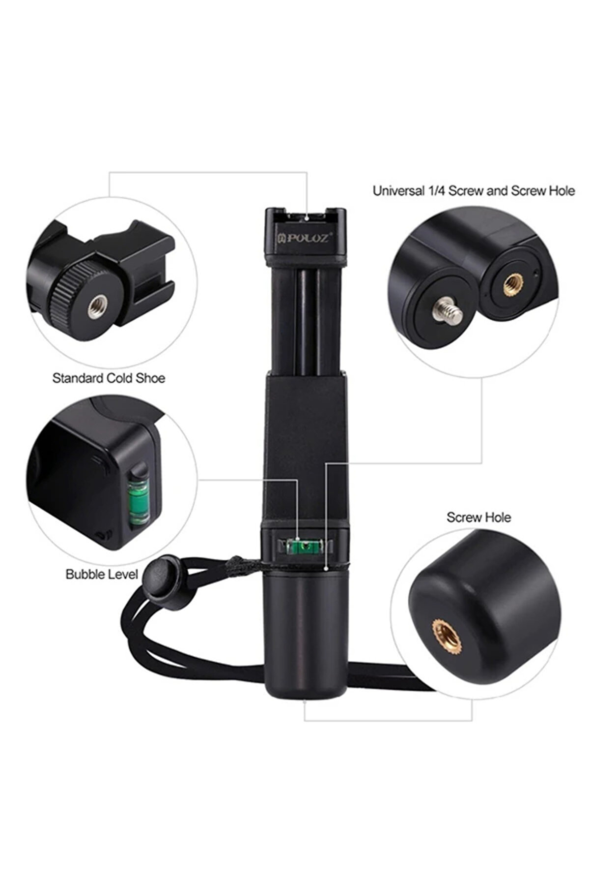 Puluz Vi̇deo Telefon Elde Tutucu+ Bi̇lekli̇k Tri̇pod Adaptörü-(1903) - Dropx8422-4516