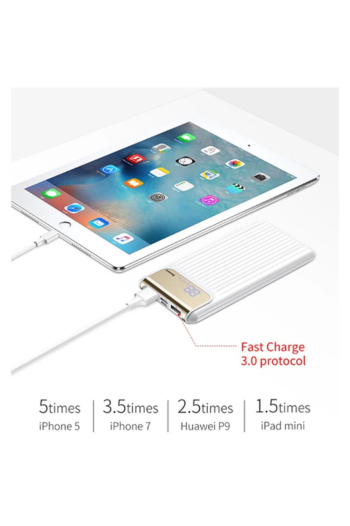 Thi̇n Qc3.0A 10000 Mah Hızlı Şarj Hari̇ci̇ Şarj Power Bank-(1903) - Dropx3078-1678