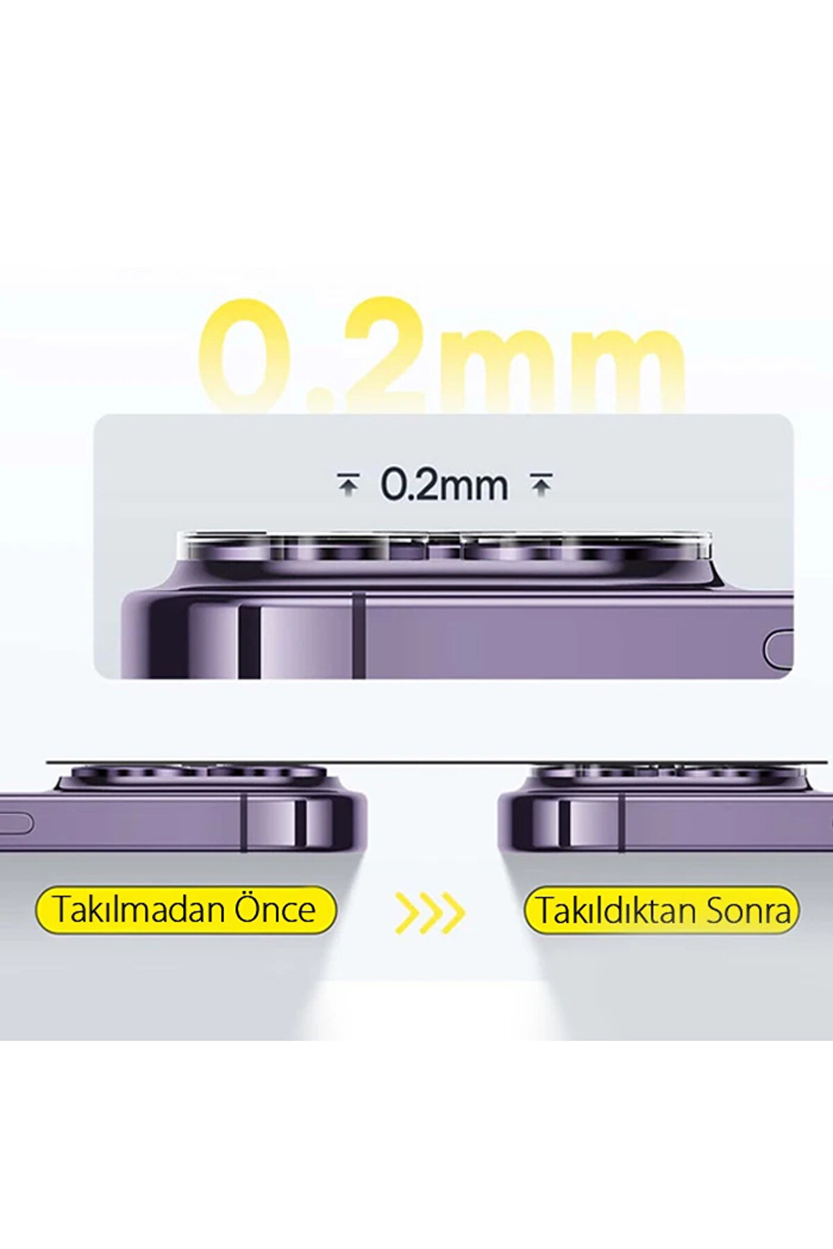 İphone 15 Pro/15 Pro Max İçi̇n Crystal Seri̇si̇ Hd Cam Kamera Koruyucu 2 Adet Set-(577 - Najmaddi̇n848