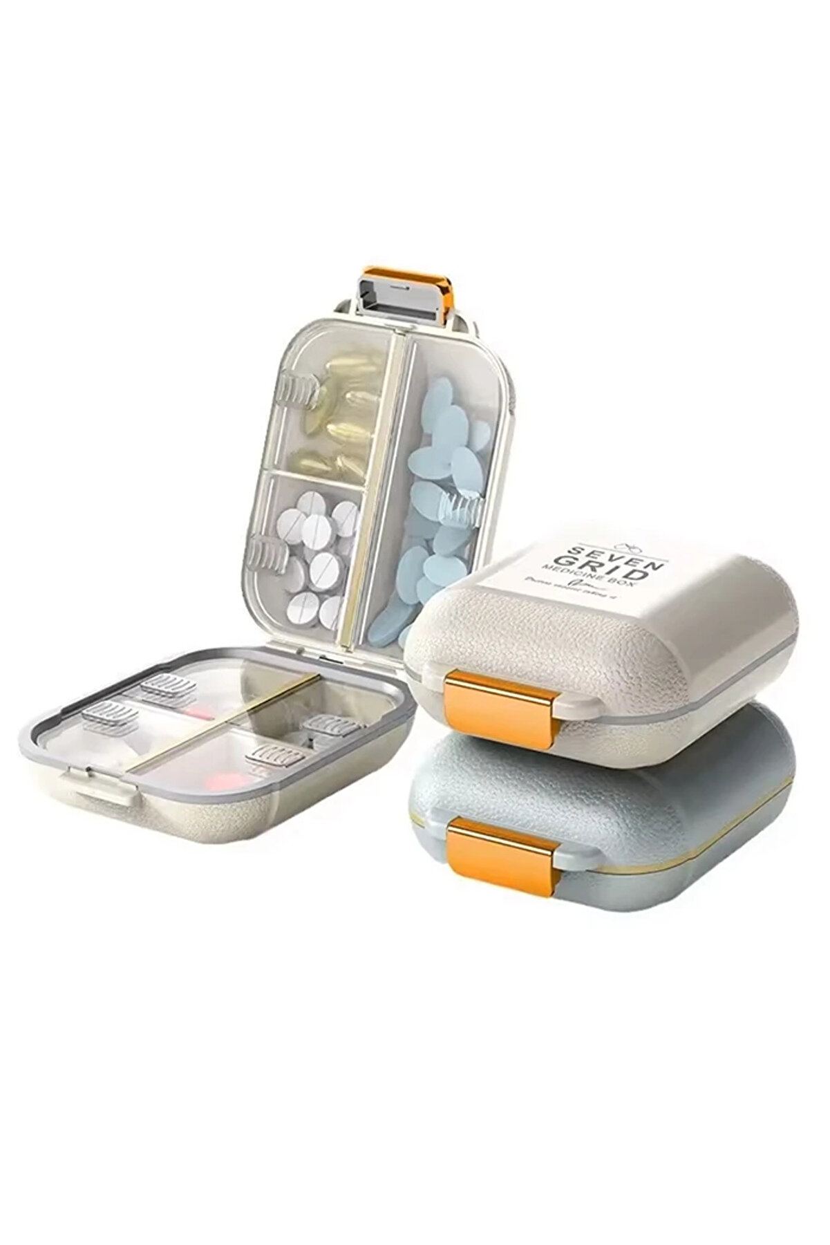 Ezere Taşınabi̇li̇r Seyahat İlaç Kutusu 7 Gün Bölmeli̇ Büyük İlaç Kutusu-(5775 - Gms4518-6155