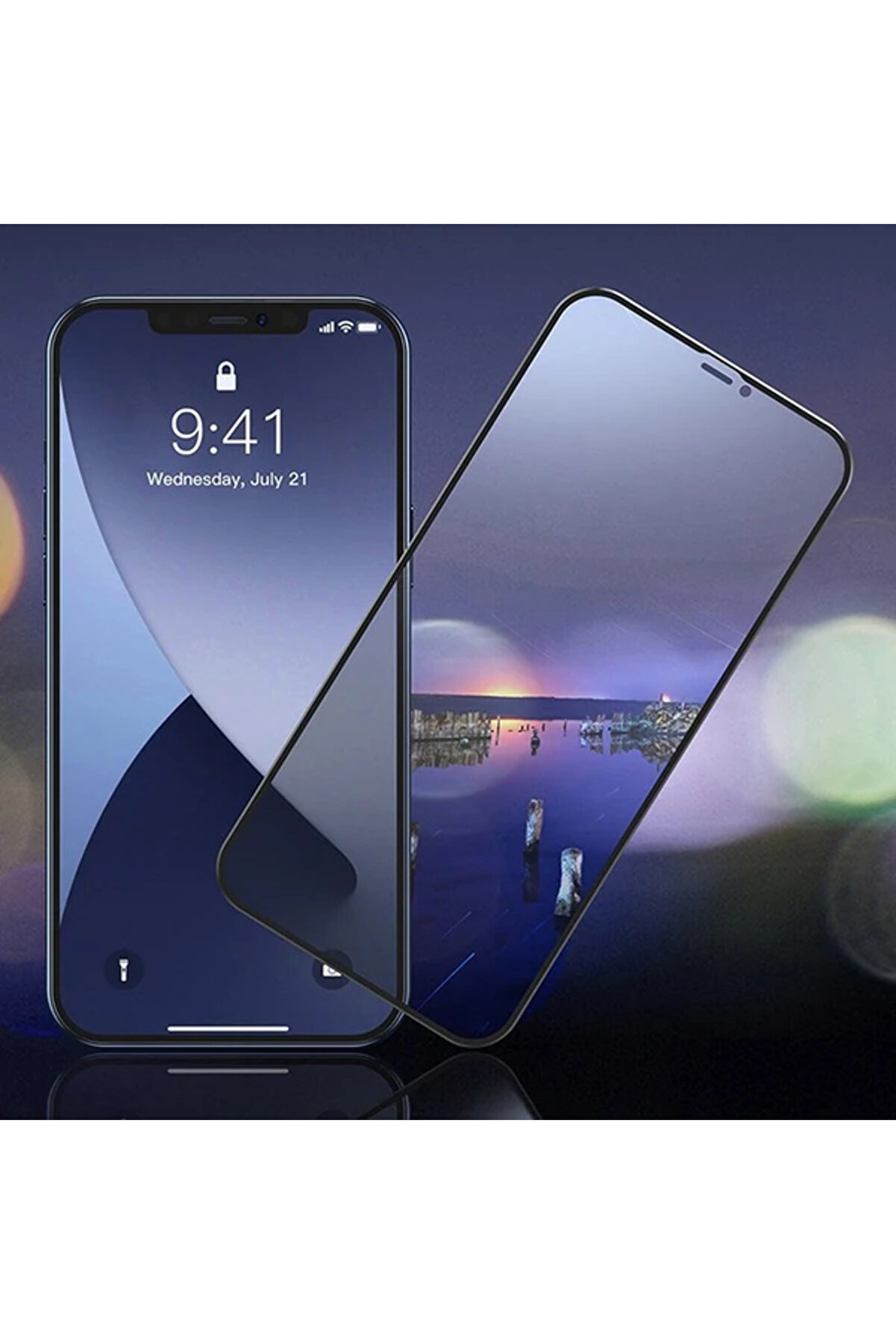 İphone 12/12 Pro 6.1 023Mm Anti̇ Spy Çerçeveli̇ Tempered Cam Ekran Koruyucu 2 A - Dropx9826-9038