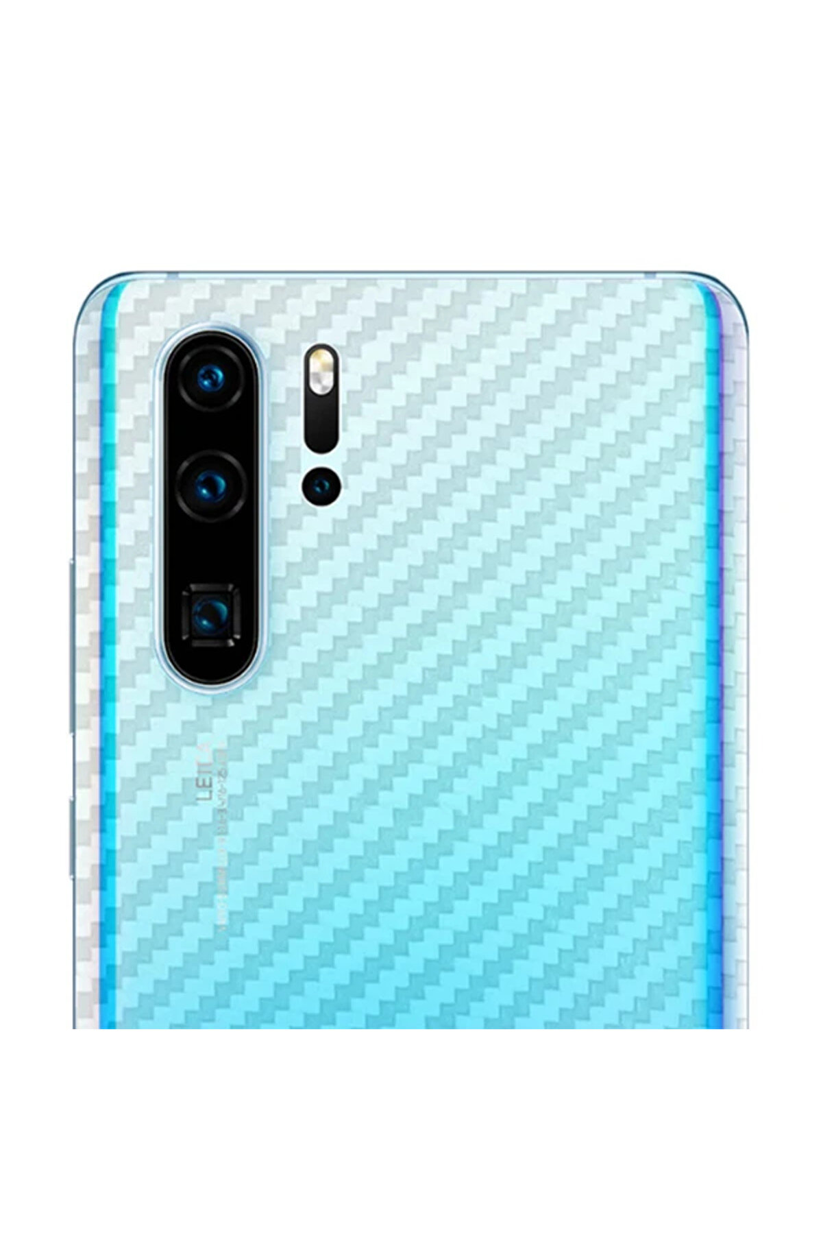 Huawei̇ P30 Pro Şeffaf Karbon Fi̇ber Kaplama Sti̇cker-(1903) - Dropx8817-5013