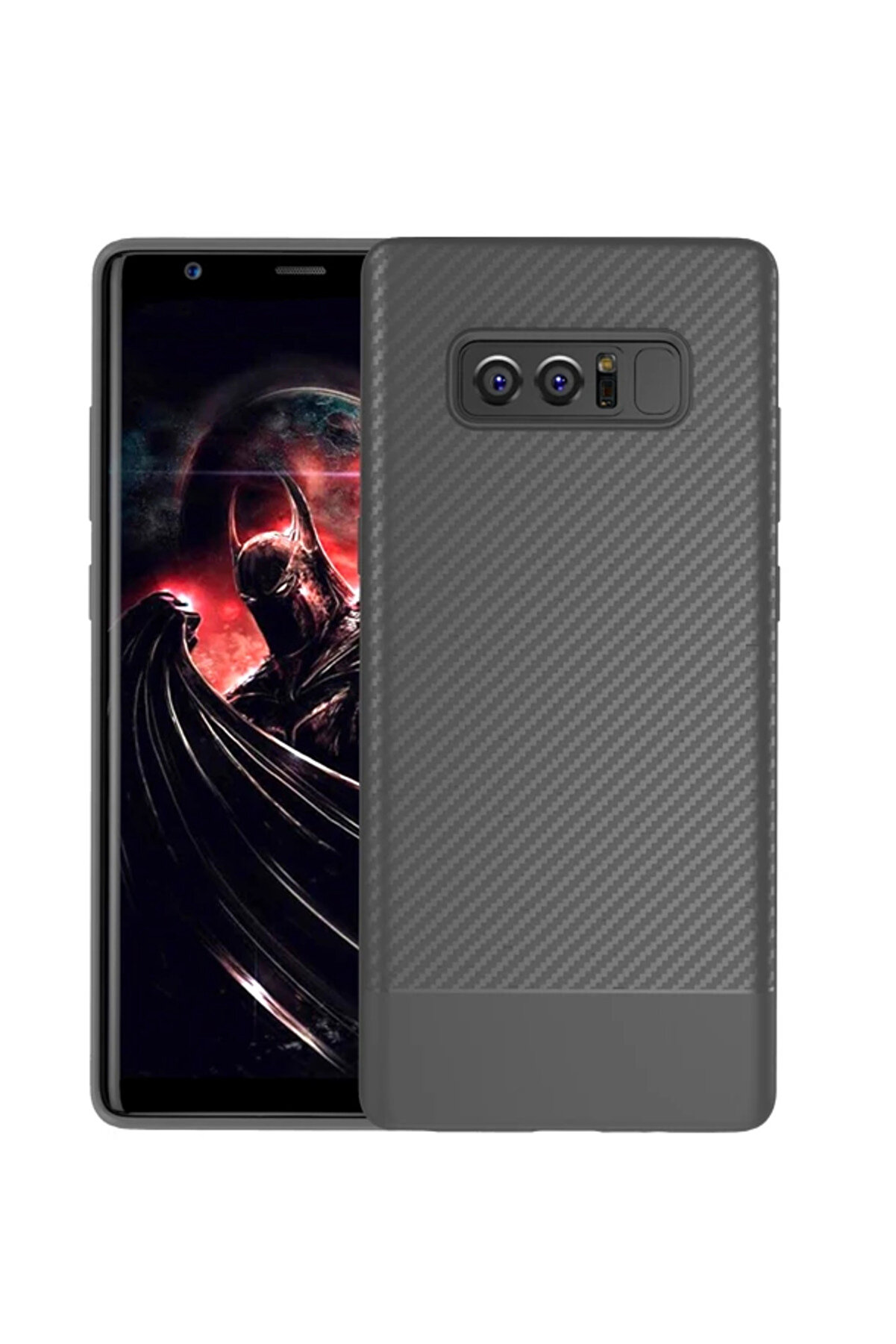 Ally Sm Galaxy Note 8 Carbon Fi̇ber Dokulu Premi̇um Soft Si̇li̇kon Kılıf-(1903) - Dropx5500-8962