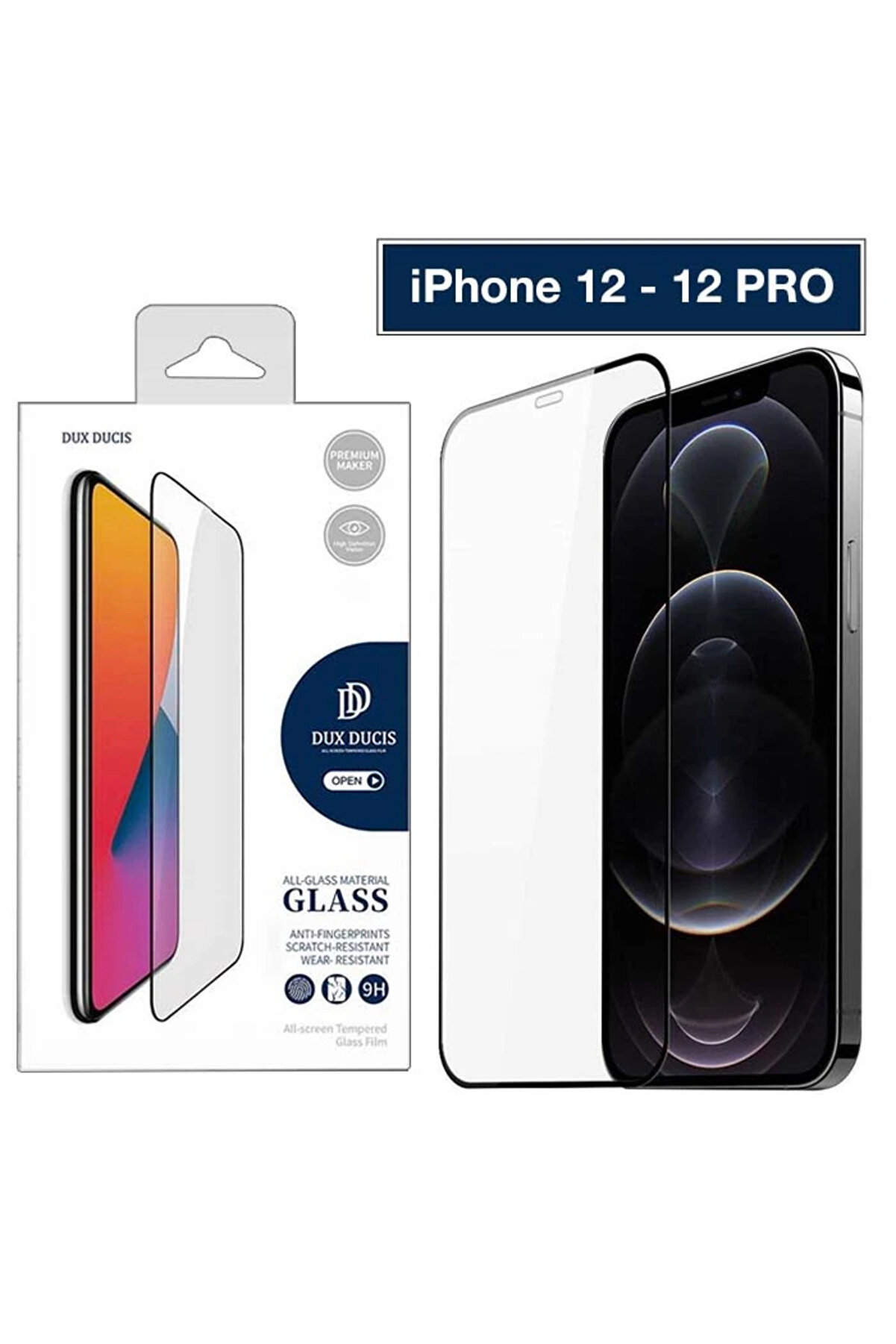 captainsmoda Dux Ducis iPhone 12 - 12 Pro 6.1inç Tempered Cam Ekran Koruyucu 10D Full Kaplama-(5 - GMS3777-4896