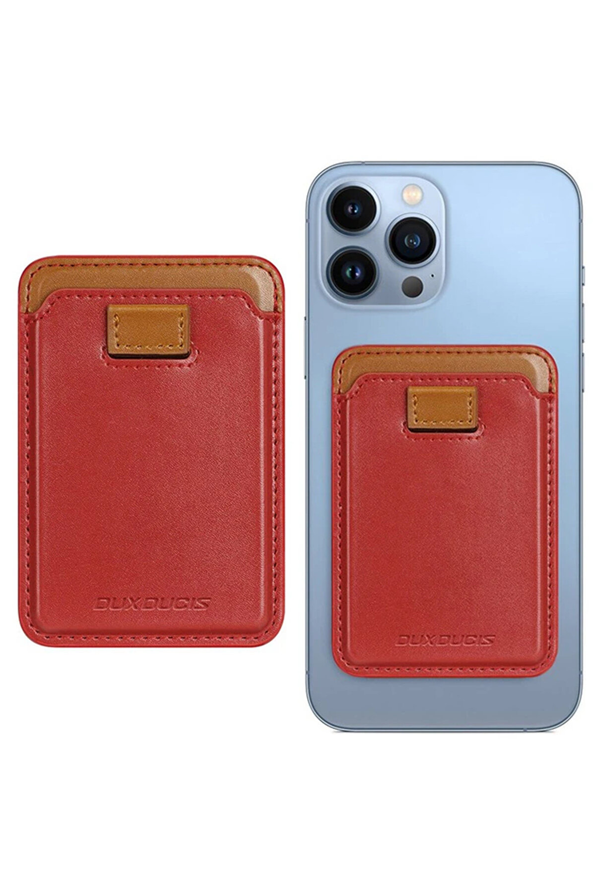 gizmurstore Dux Ducis İPhone 15-14-13-12ler için PU Deri Cüzdan Magsafe Kartlık Cüzdan Kıl - GMS2908-4841