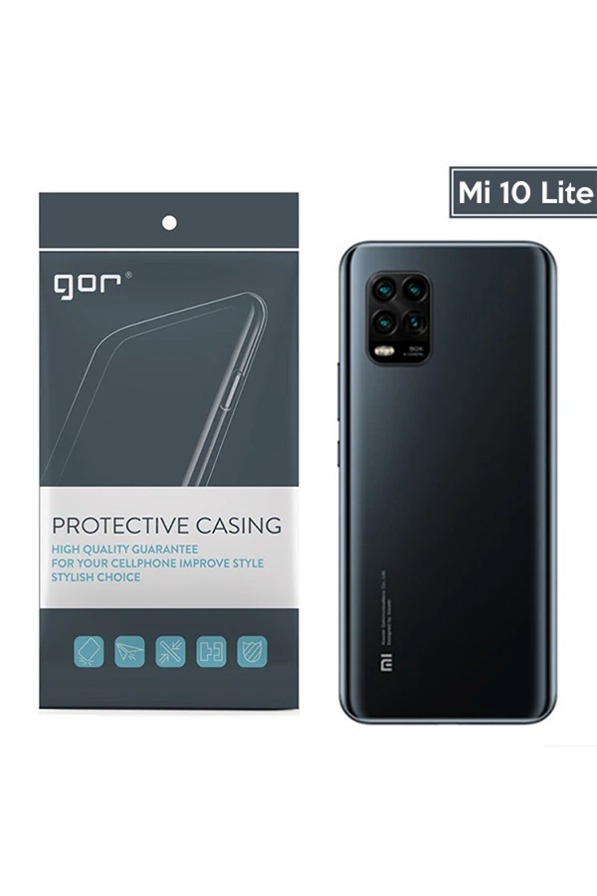 gizmurstore GOR Xiaomi Mi 10 Lite Kamera Korumalı Ultra Slim Silikon Kılıf-(5775) - GMS7589-1279