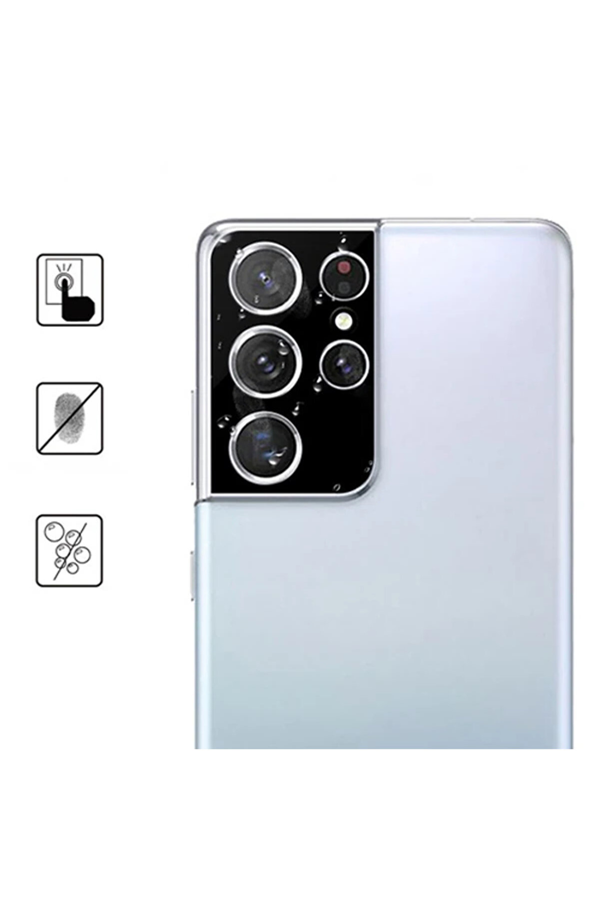 Ally Sm Galaxy S21 Ultra Hd 3D Full Tempered Cam Kamera Koruyucu-(1903) - Dropx4411-1345