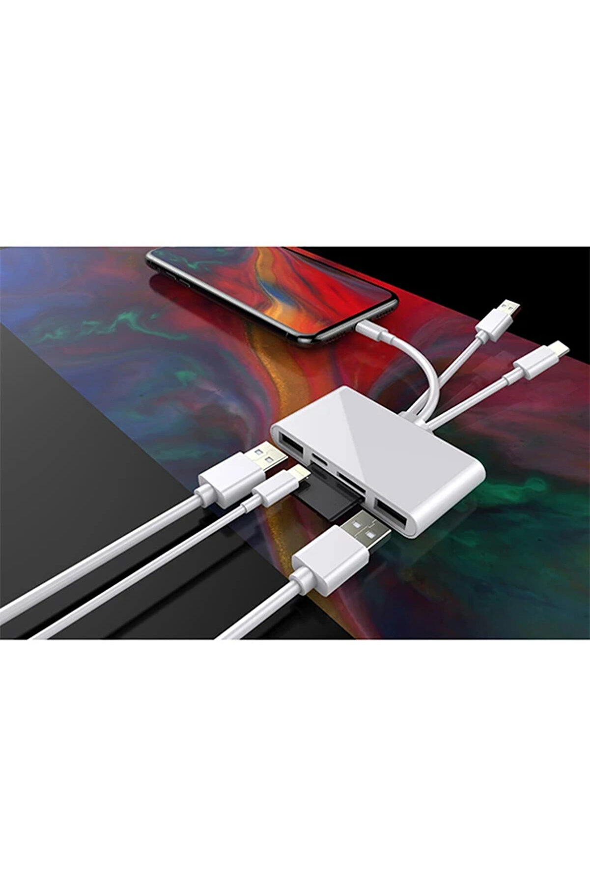 Ally 3 İn1 İphone+Usb C+ Usb A Kamera Okuyucu Kart Okuyucu-(1903) - Ckpg8160-3464