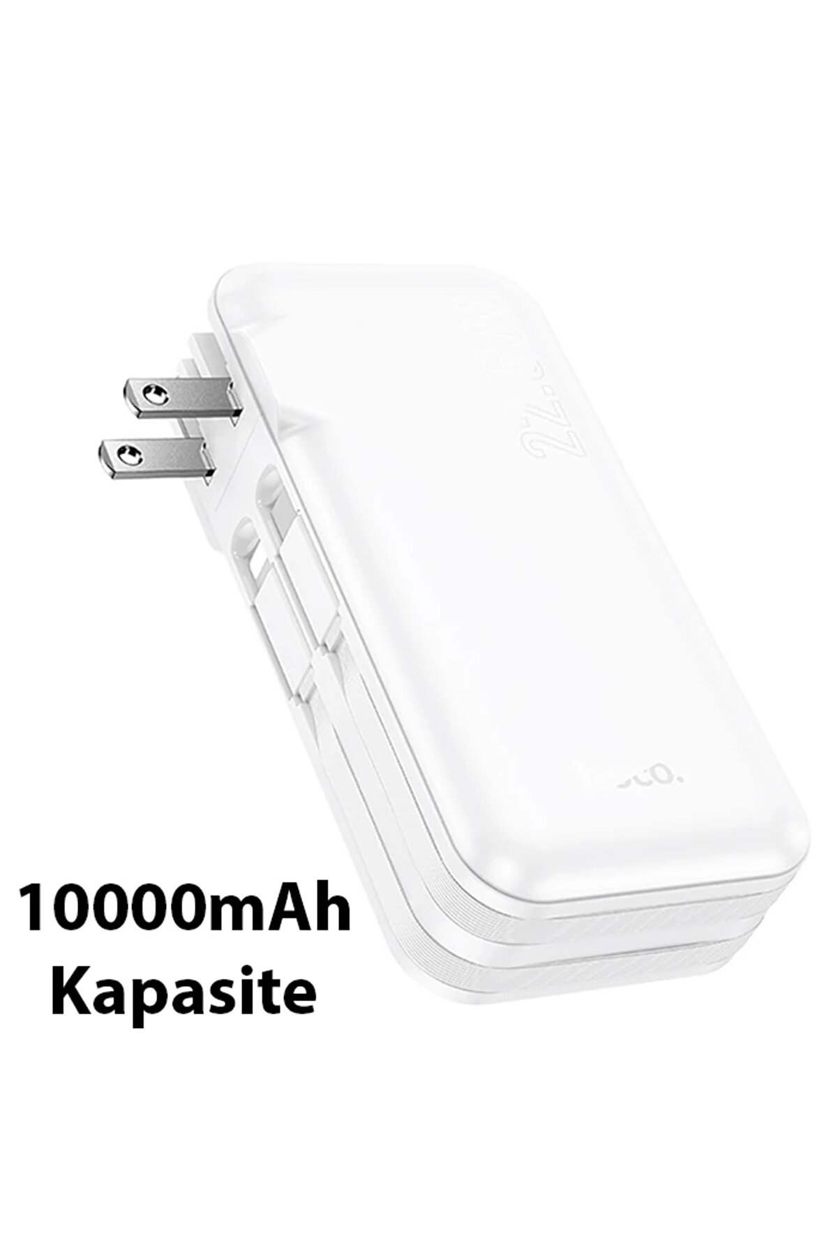 Hoco J126 Usb-A+Type-C Çıkışlı Type-C+Li̇ghtni̇ng Kablolu 10000Mah Powerbank - Dropx4577-8993
