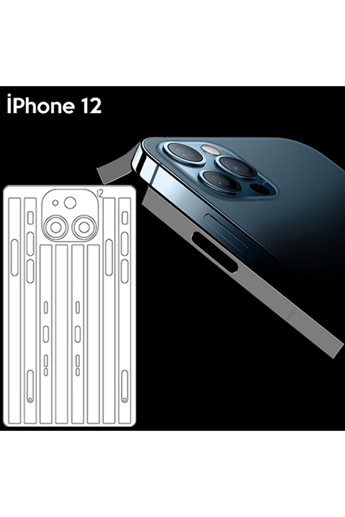 CepteToptan İPhone 12 6.1 Hidrojel Hayalet Yan Alt Üst Kamera Kaplama Film-(1903) - ARLT7168-8677