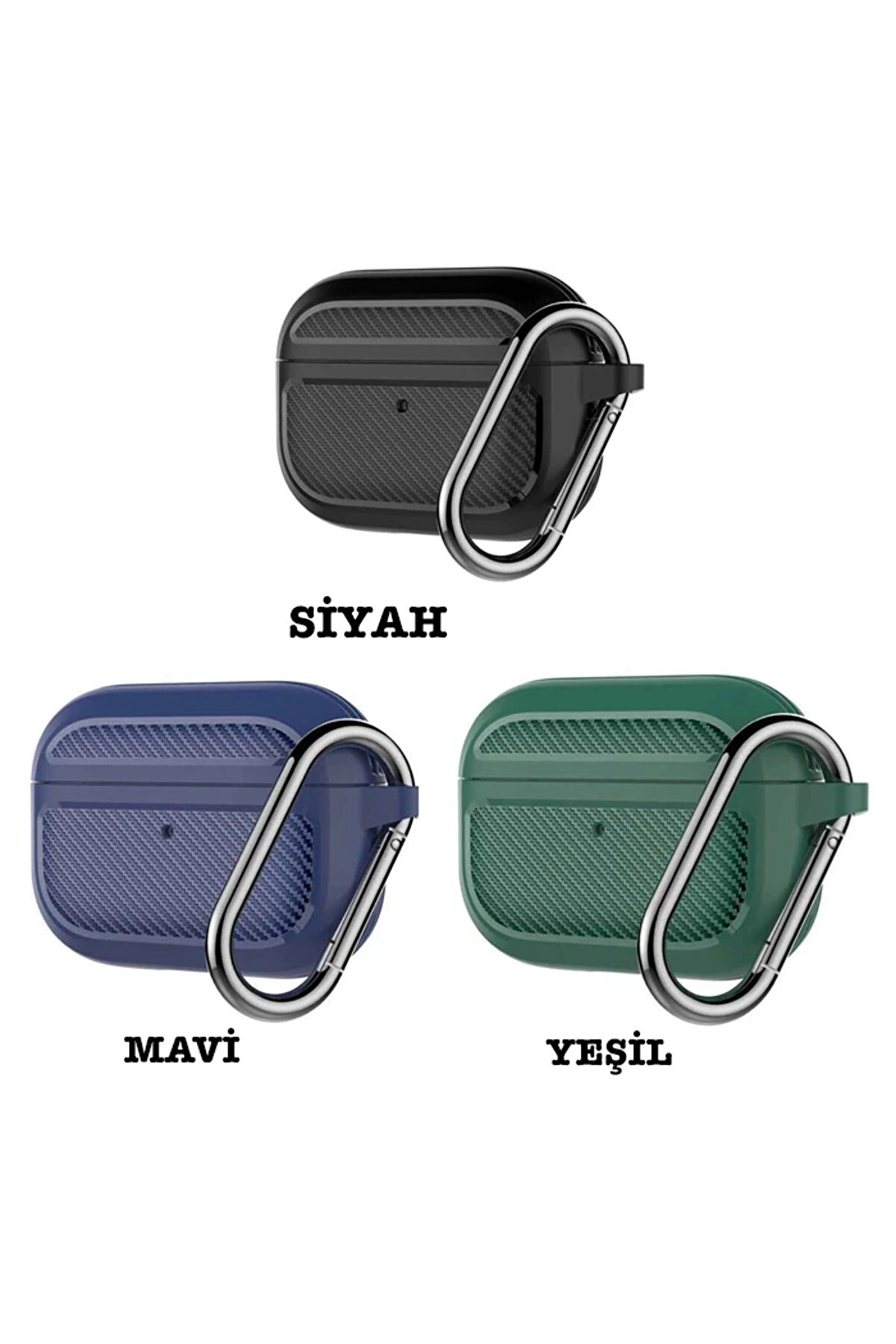 Ally Karbon Fi̇ber Pro Kulaklık Kancalı Si̇li̇kon Koruma Kılıfı-(1903) - Dropx4083-7625