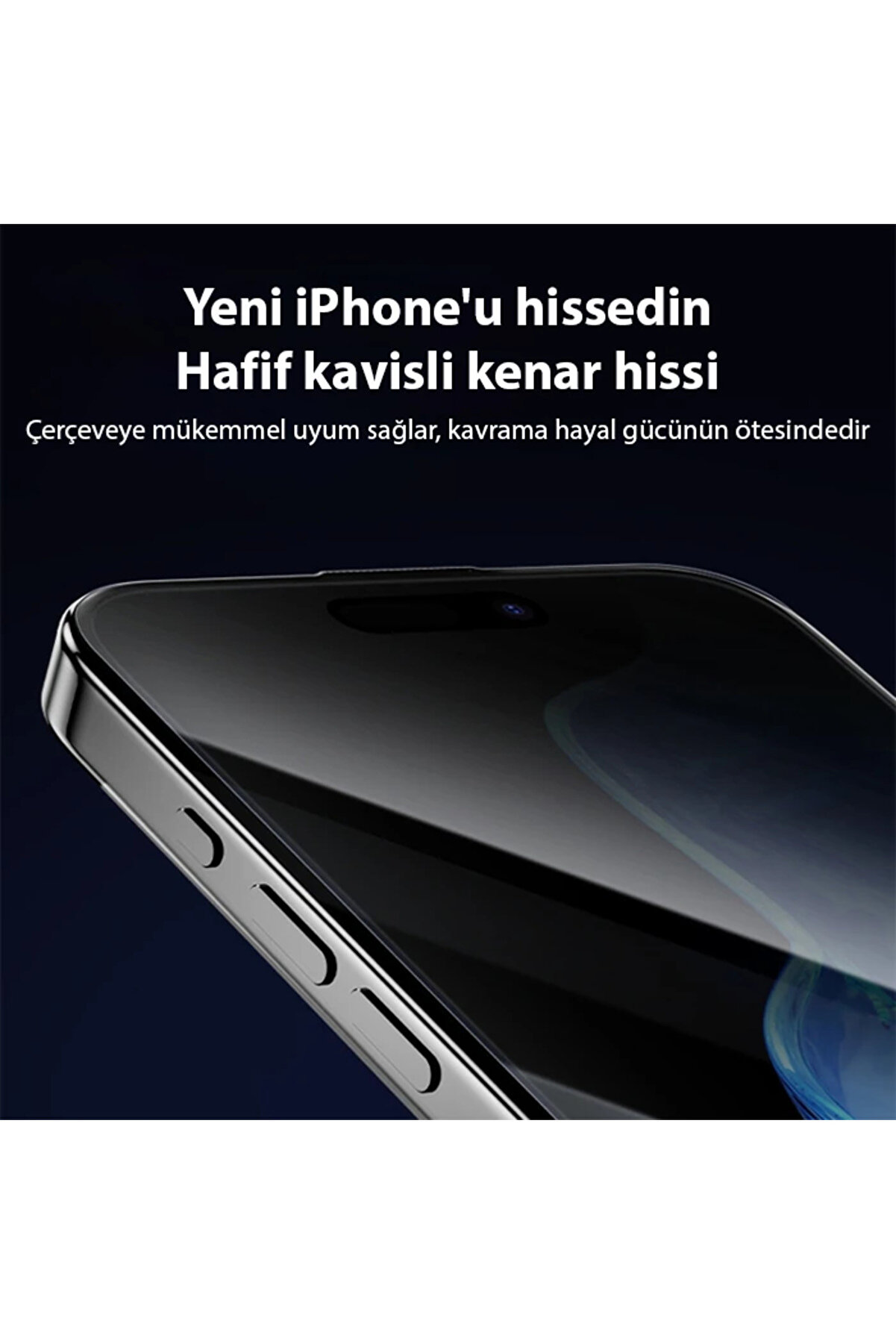 Ally İphone 14 Pro Pri̇vacy Hayalet Full Koruma Tempered Cam Ekran Koruyucu-(5775) - Gms7498-5197