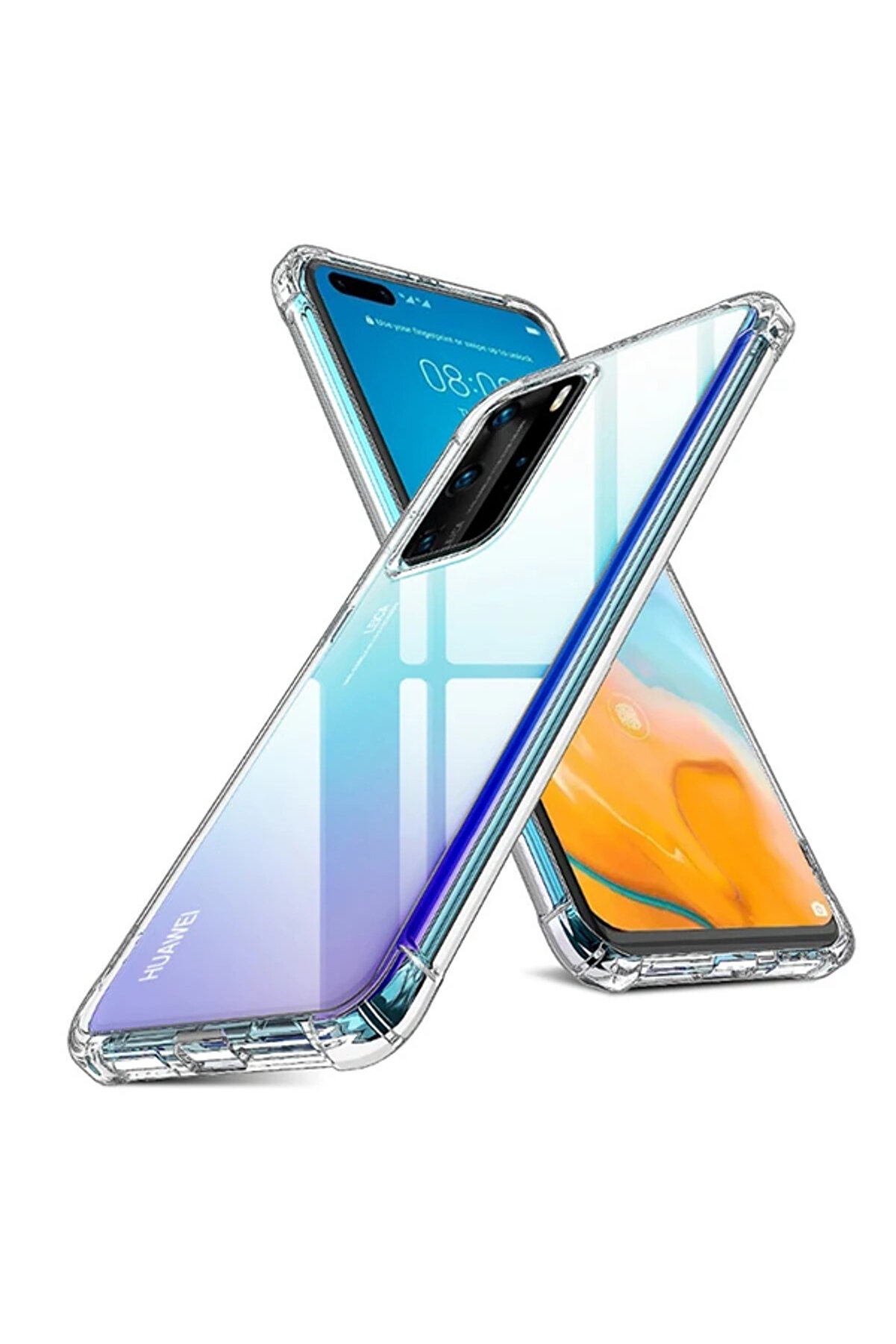 Huawei̇ P40 Anti̇-Drop Darbe Emi̇ci̇ Si̇li̇kon Kılıf-(5775) - Gms8493-5323