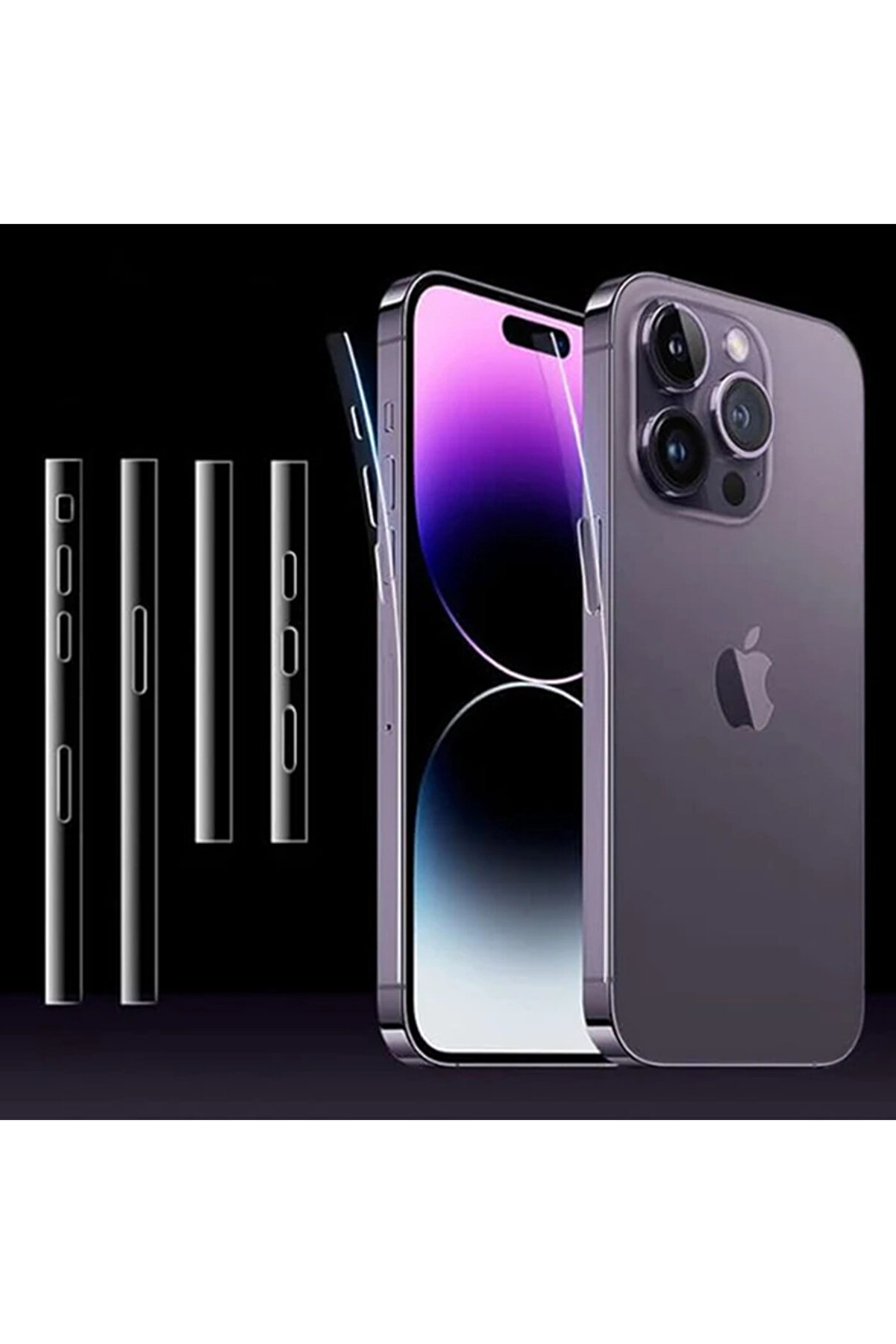 CepteToptan ALLY iPhone 15 Pro Max Hidrojel Hayalet Yan Alt Üst Kaplama Koruyucu Film-(1903 - DROPX8842-8740