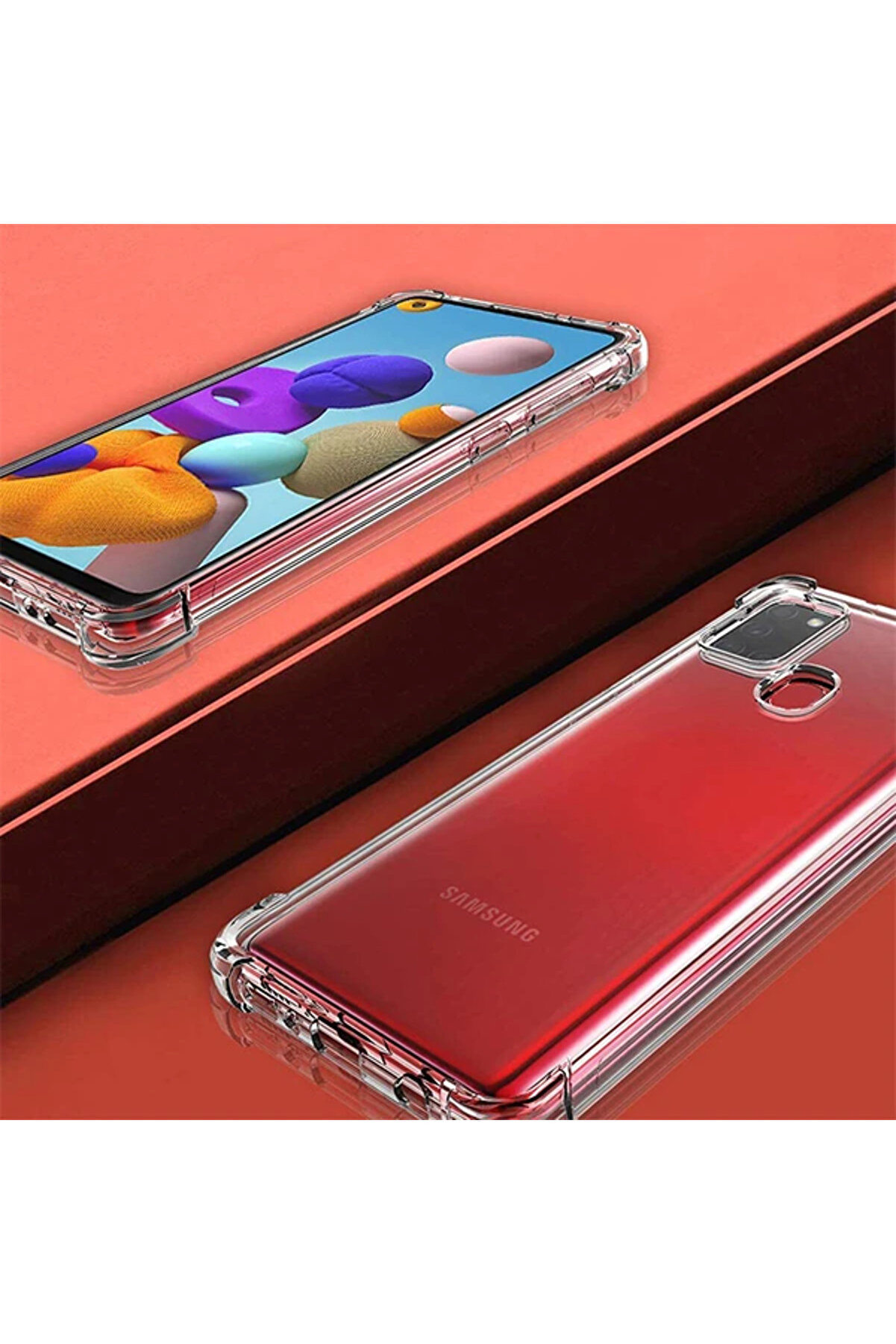 Sm Galaxy A21S (Sm-A12) Anti̇-Drop Shockproof Darbe Emi̇ci̇ Si̇li̇kon Kılıf-(1903) - Dropx2247-3031