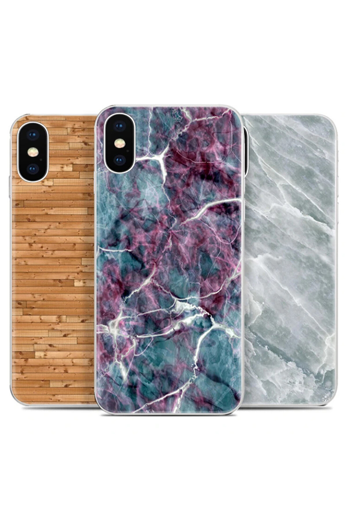 gizmurstore Ally İphone X Xs Mermer Desenli Soft Silikon Kılıf-(5775) - GMS1866-5467