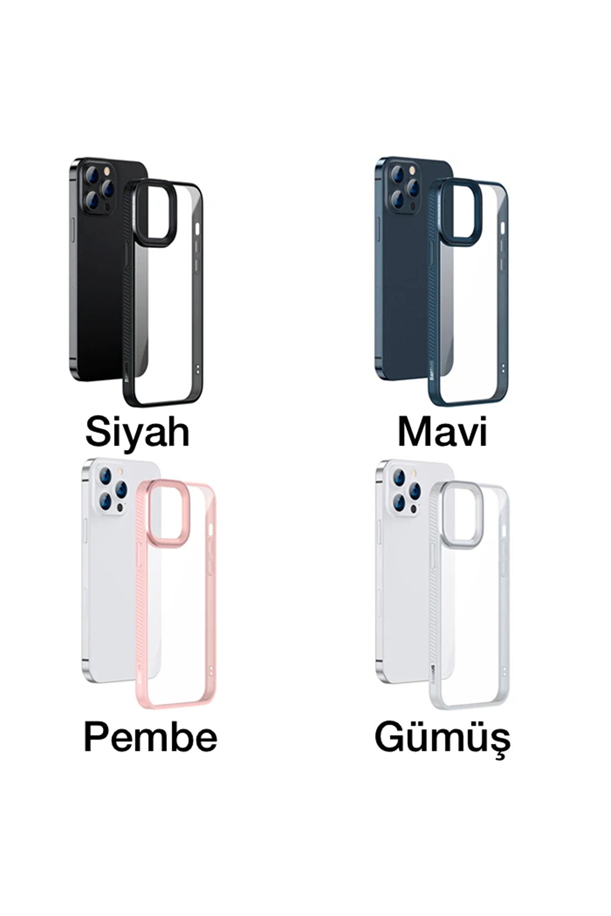 Crystal İphone 13 Pro 6.1 Kılıf Jel Çerçeve Zırhlı Si̇li̇kon Kılıf-(1903) - Dropx4733-6214