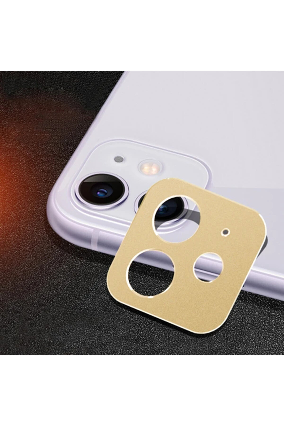 gizmurstore iPhone 11 6.1 3D Metal Kamera Koruyucu Metal Lens-(5775) - GMS9438-4543
