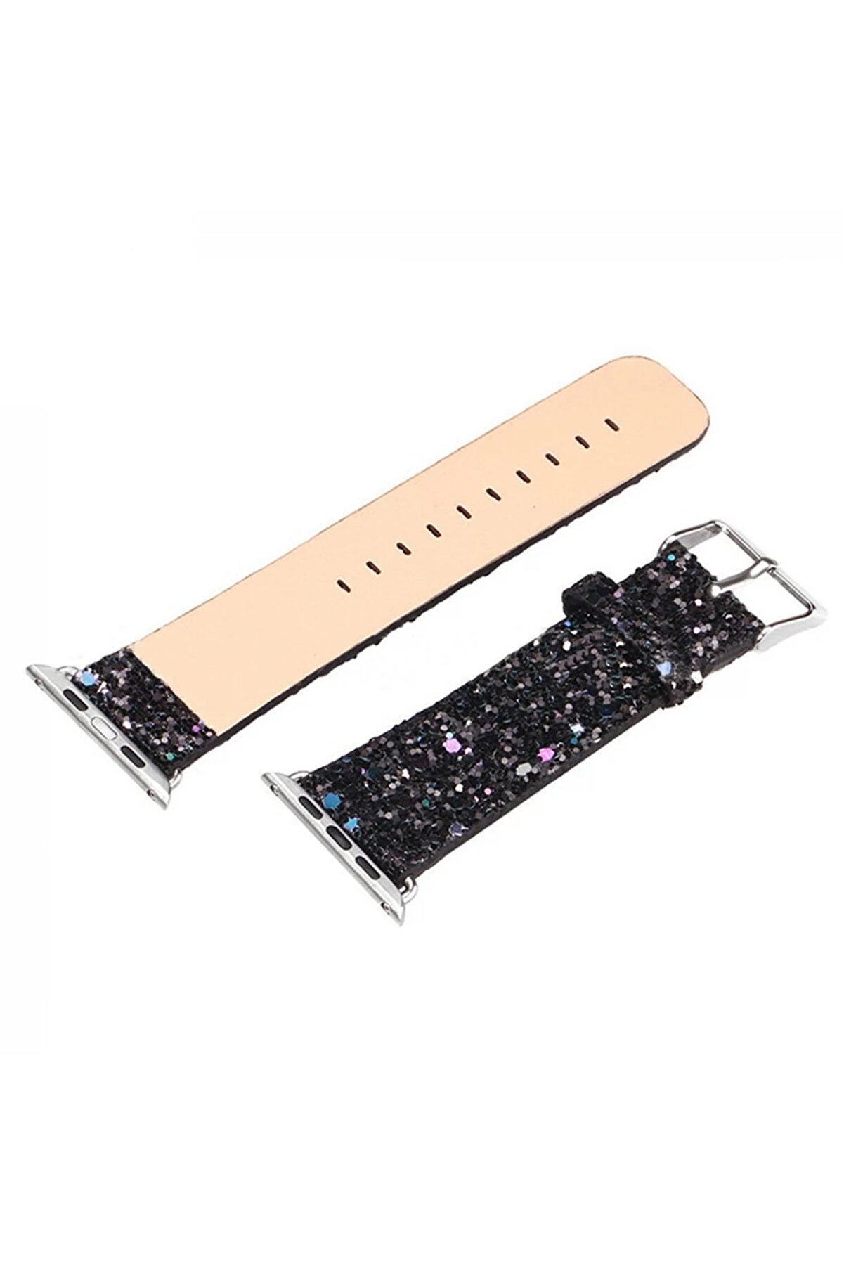 CepteToptan Ally Apple Watch 7-8 45mm 6-5-4 44mm Kordon Kayış Deri Sim İşlemeli 3-2-1 42 - DROPX7844-7671