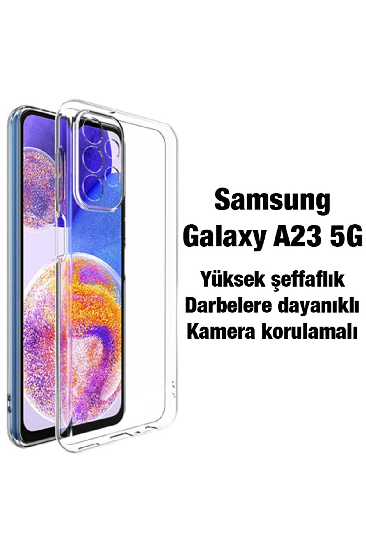 Ally Sm Galaxy A23 5G Kılıf Kamera Korumalı Ultra İnce Şeffaf Si̇li̇kon Kıl - Dropx8087-9483