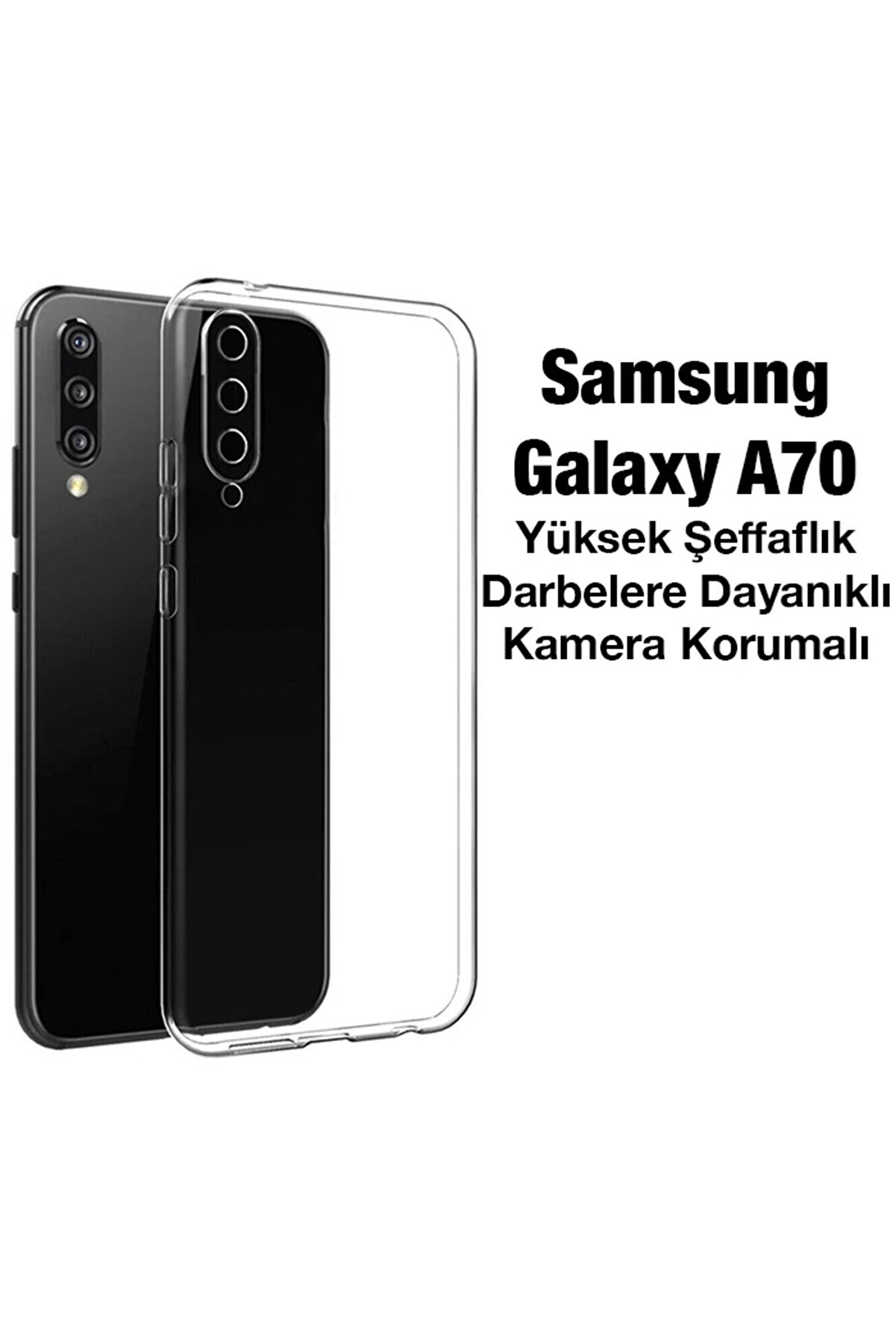 Ally Sm Galaxy A70 Kılıf Kamera Korumalı Ultra İnce Şeffaf Si̇li̇kon Kılıf- - Dropx6122-8694