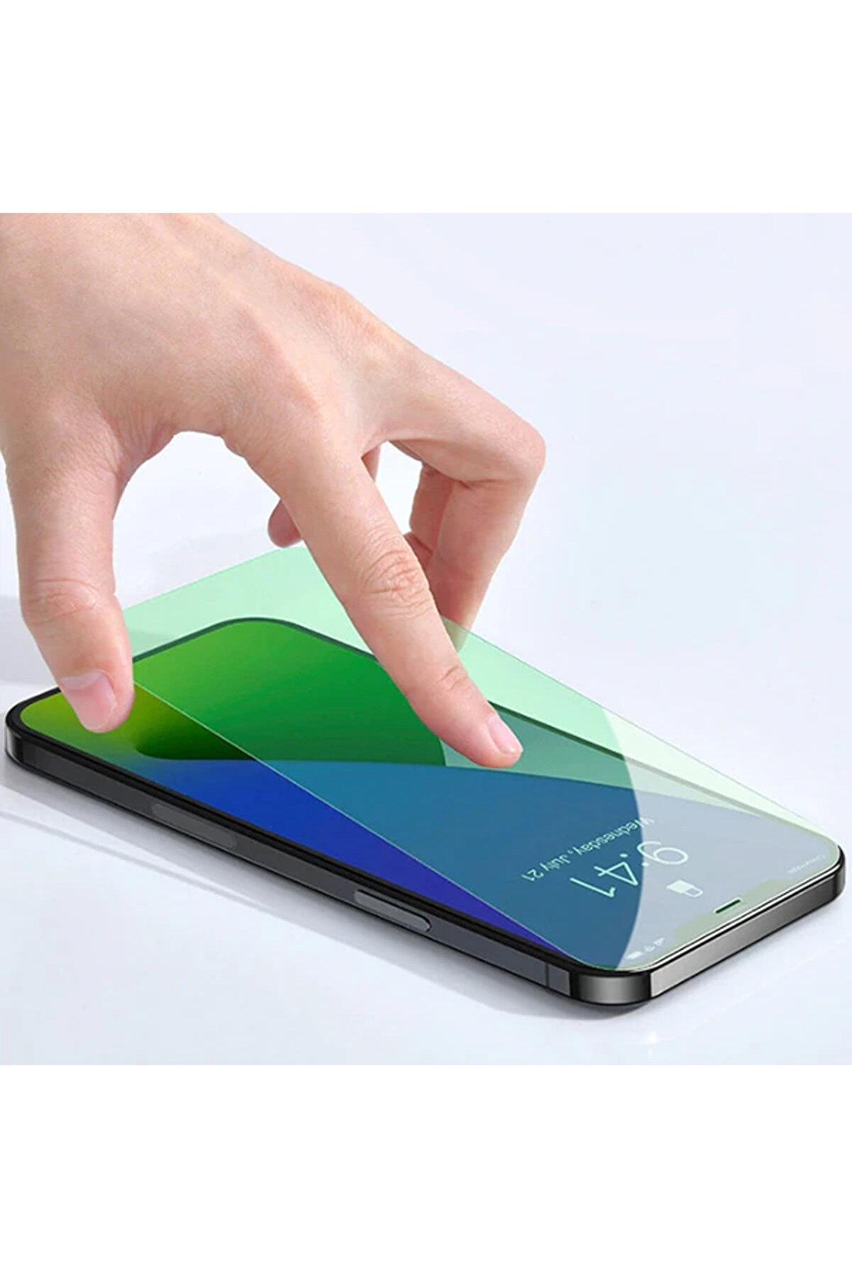 İphone 12/ 12 Pro 6.1 0.15Mm Uyumlu Full Tempered Cam Ekran Koruyucu 2Set Anti̇-Blueli̇ght