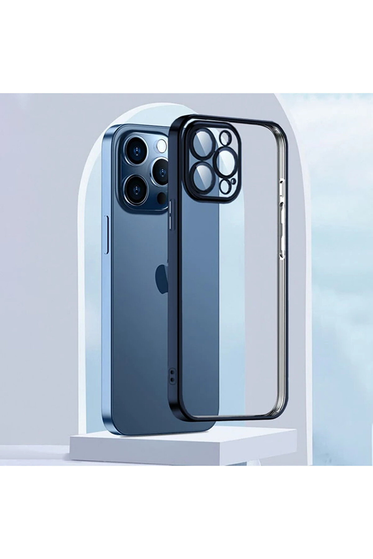 Ally Fashi̇on Seri̇es İphone 13 Pro 6.1İnç Kılıf Renkli̇ Kenar Lazer Çerçeveli̇ Si̇l - Gms9290-6203