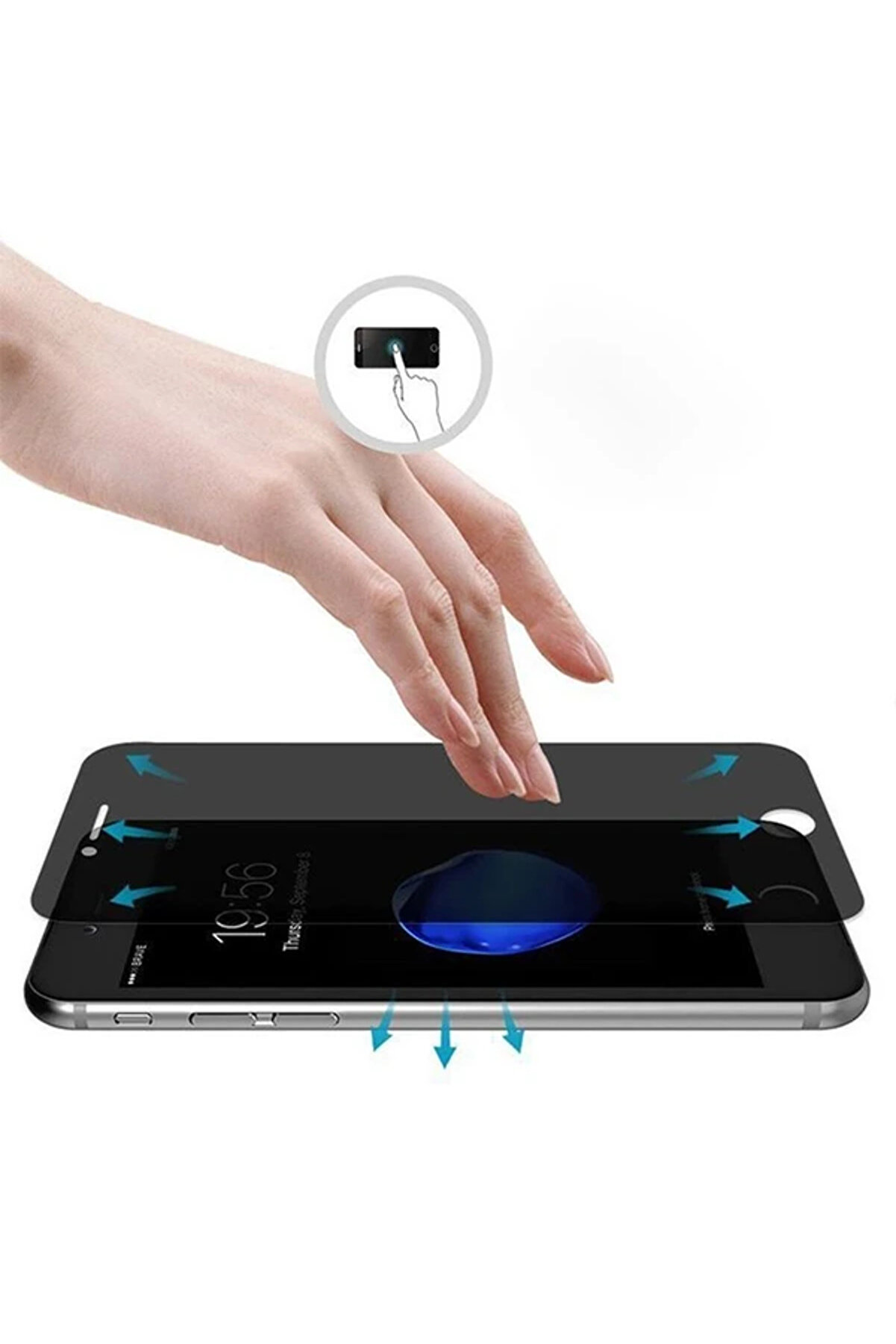 İphone 6S-6 Pri̇vacy Gi̇zli̇ Hayalet Tempered Cam Ekran Koruyucu-(5775) - Gms9487-3862