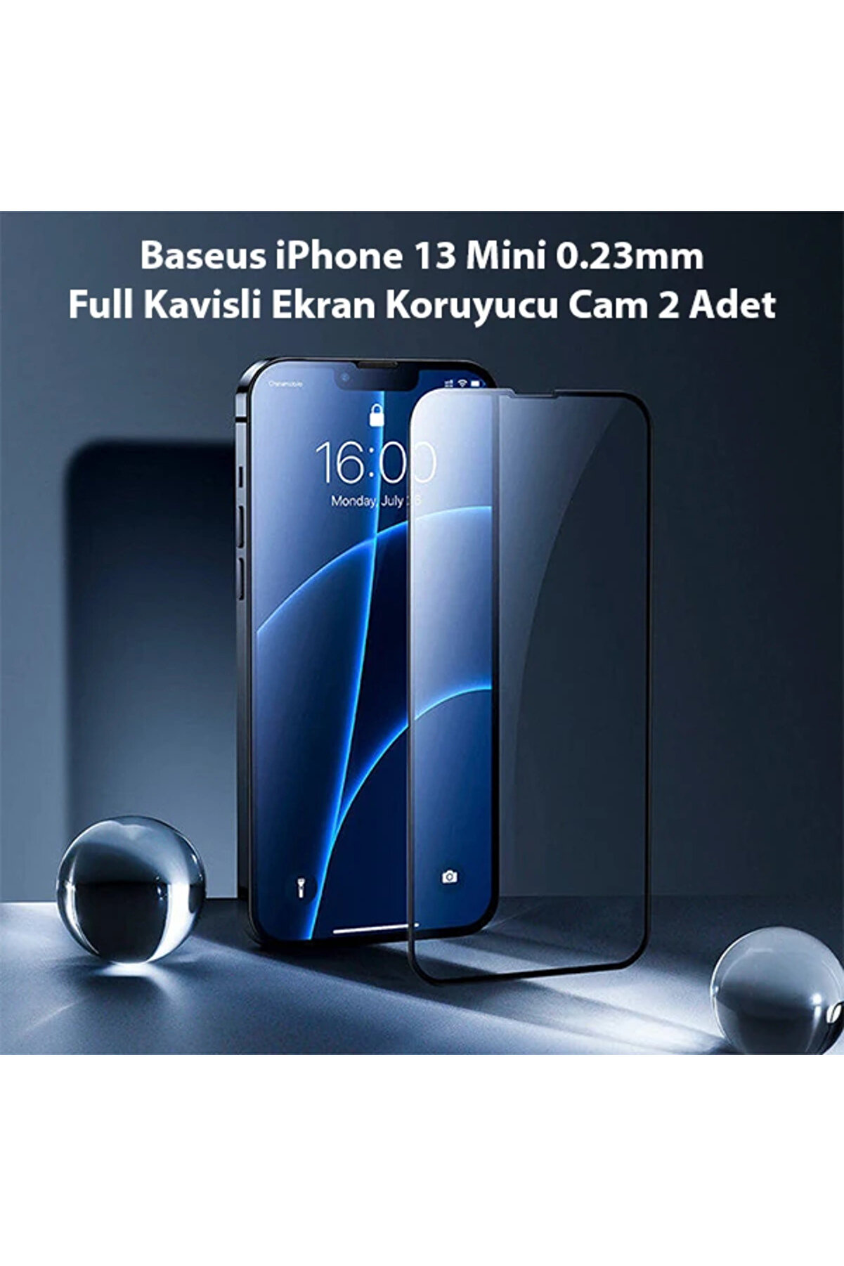 İphone 13 Mi̇ni̇ 0.23Mm Full Kavi̇sli̇ Ekran Koruyucu Cam 2 Adet-(1903) - Dropx9189-7929