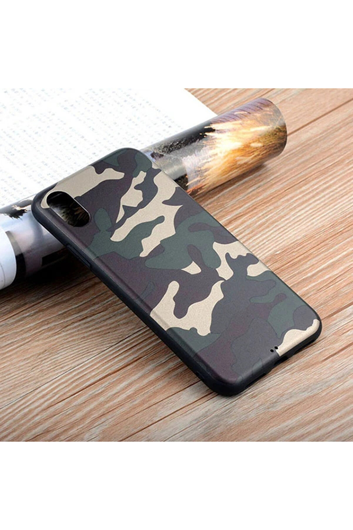 gizmurstore İPhone Xs Max 6.5 Kamuflaj Darbe Emici Silikon Kılıf-(5775) - GMS8427-1739