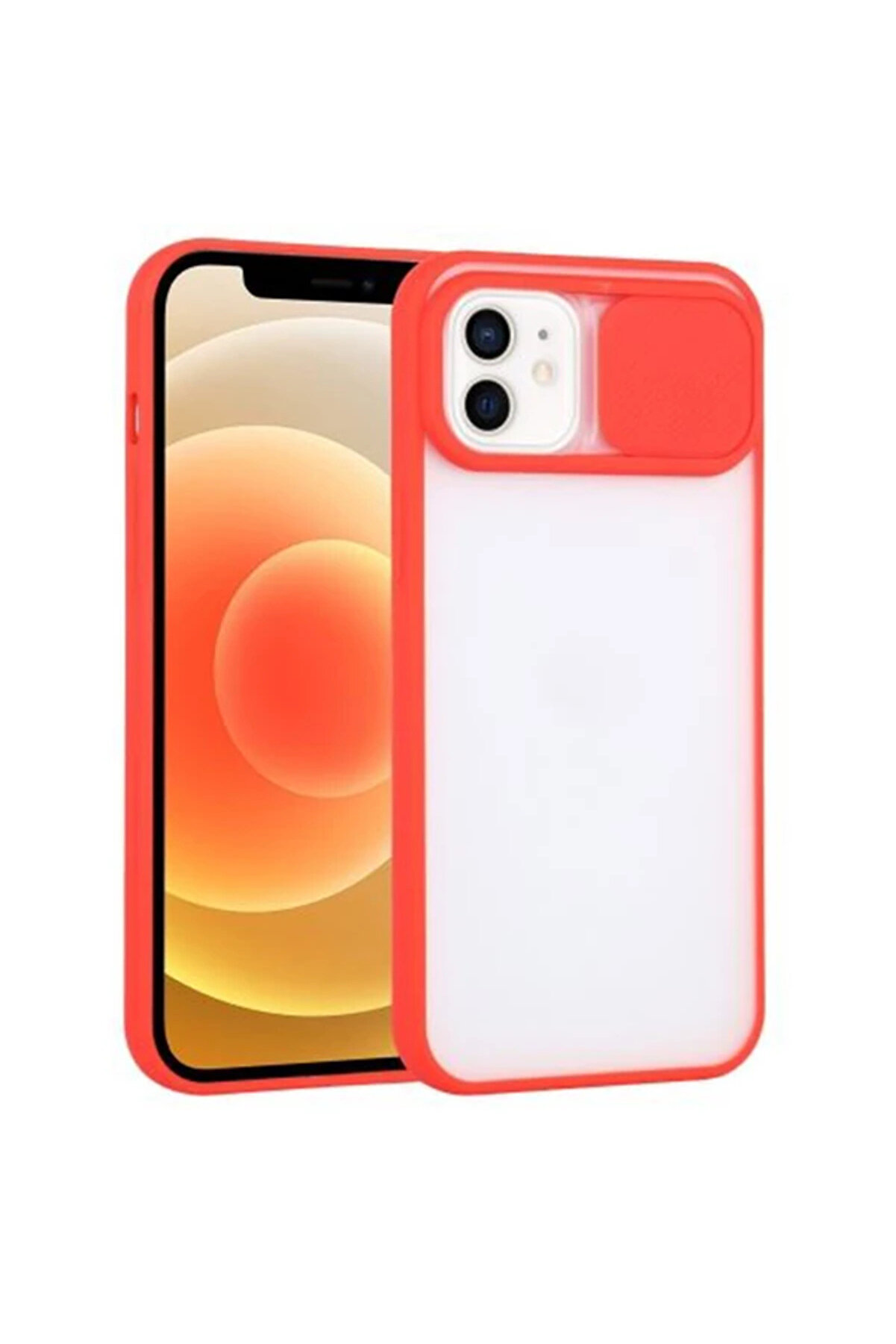 CepteToptan Ally iPhone 12 6.1 Kamera Lens Korumalı Sürgülü TPU Şeffaf Kılıf-(1903) - DROPX5294-1008