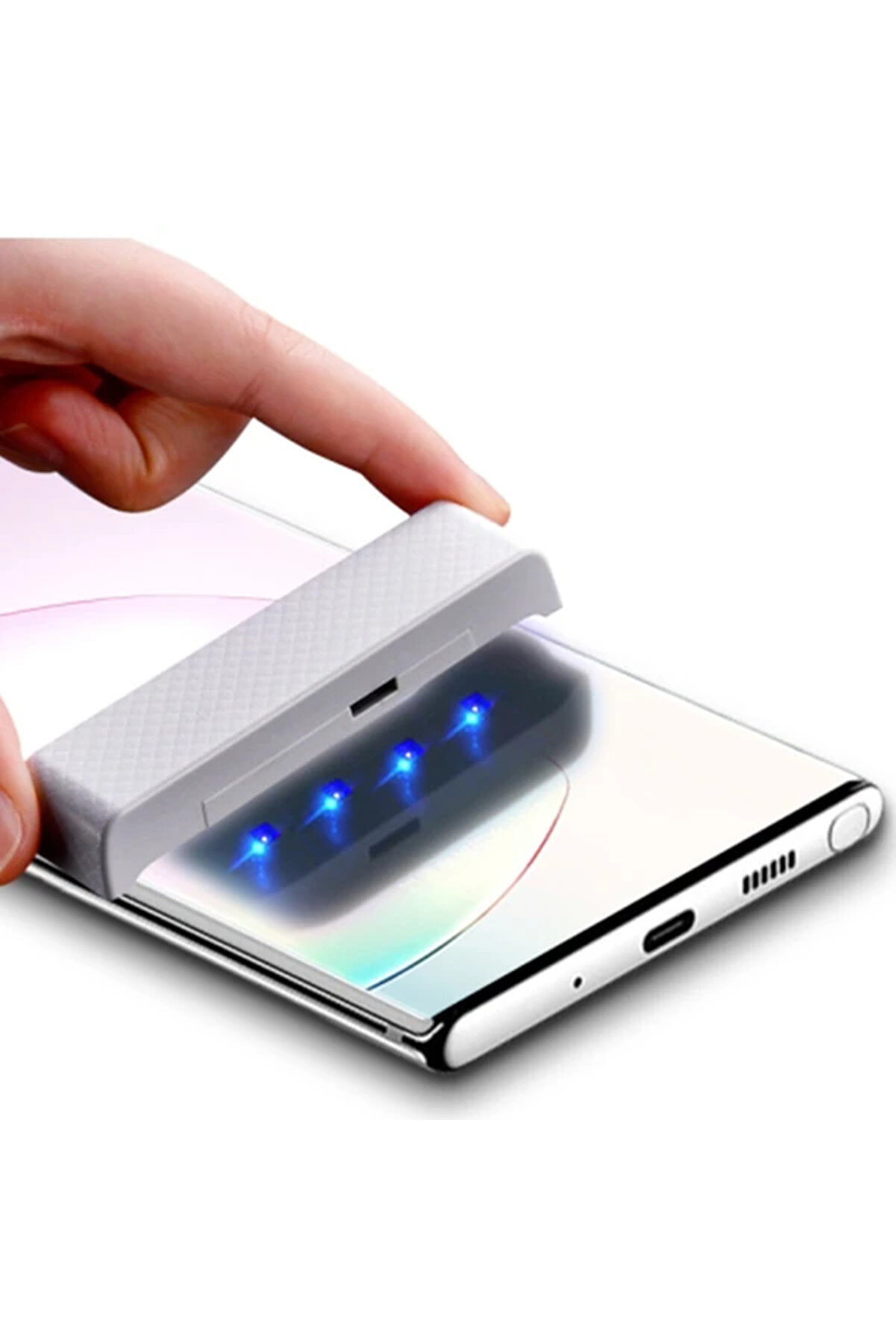 Ally Sm Galaxy Note 20 Full Uv Li̇qui̇d+Uv Işık 3D Kırılmaz Cam Ekran Koruyucu - Dropx5494-4734