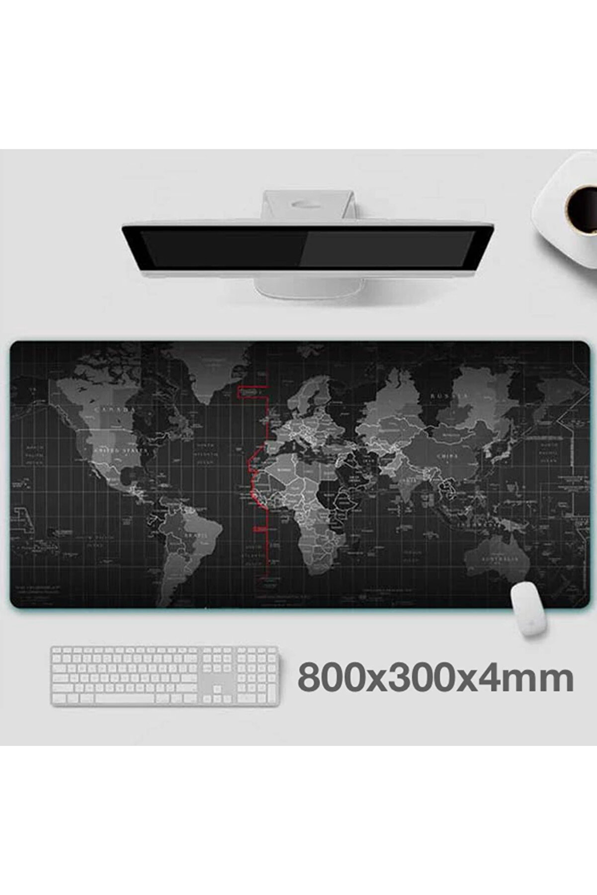Ally Dünya Desenli̇ Rgb Led Işıklı Oyuncu Mouse Pad 300*800*4Mm-(5775) - Ht2655-3986