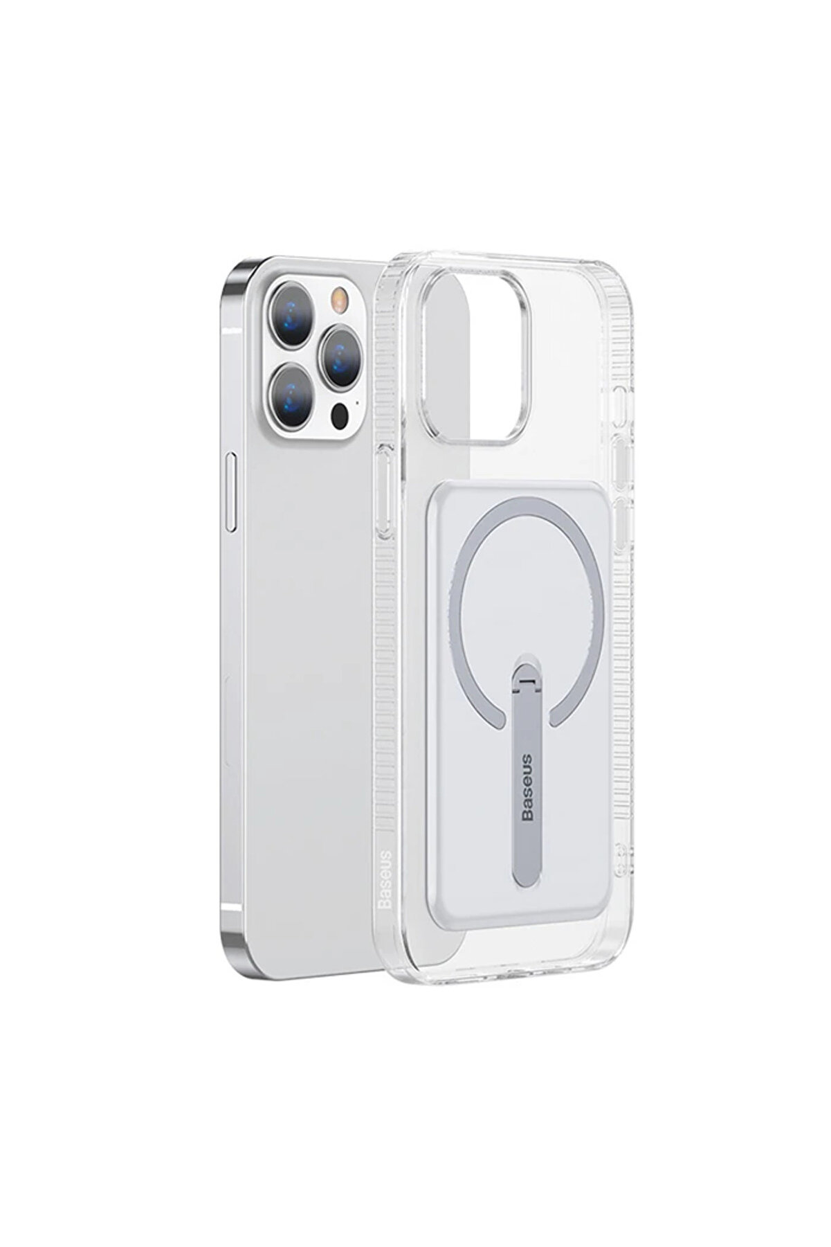 İphone 13 Pro Max 6.7 Manyeti̇k Magsafe Standlı Si̇li̇kon Kılıf-(1903) - Dropx6000-7522