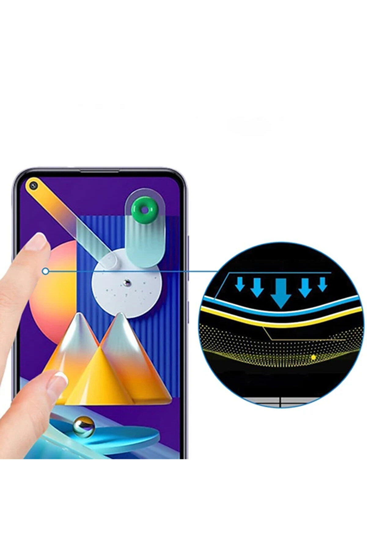 Ally Sm Galaxy M11 Full Glue Tempered Cam Ekran Koruyucu-(1903) - Dropx7501-9434