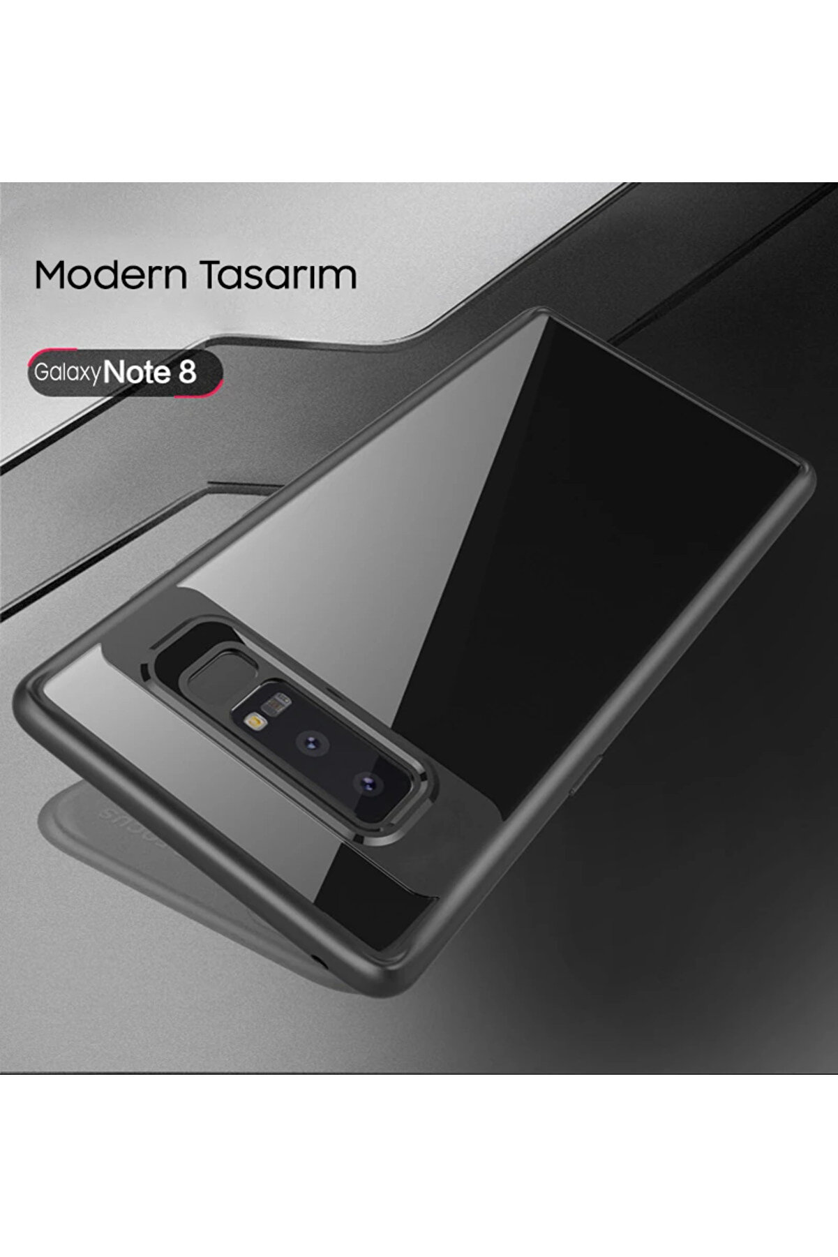 Ally Galaxy Note 8 Darbeya Dayanıklı Şeffaf Si̇li̇kon Kılıf-(1903) - Dropx7391-1585