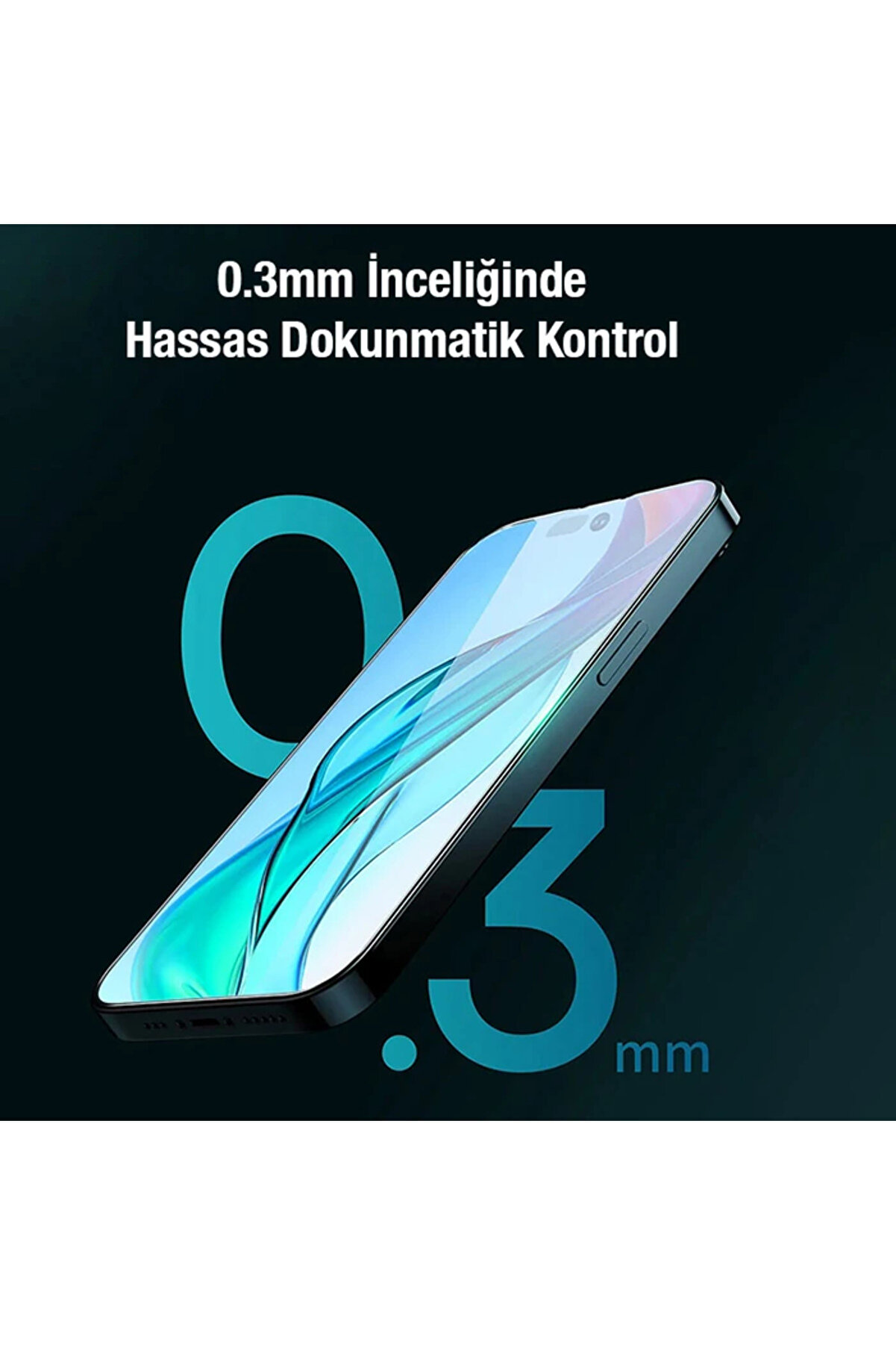 Crystal Seri̇si̇ İphone 15 Plus Full Koruma Tempered Cam Ekran Koruyucu-(1903) - Dropx7001-9214