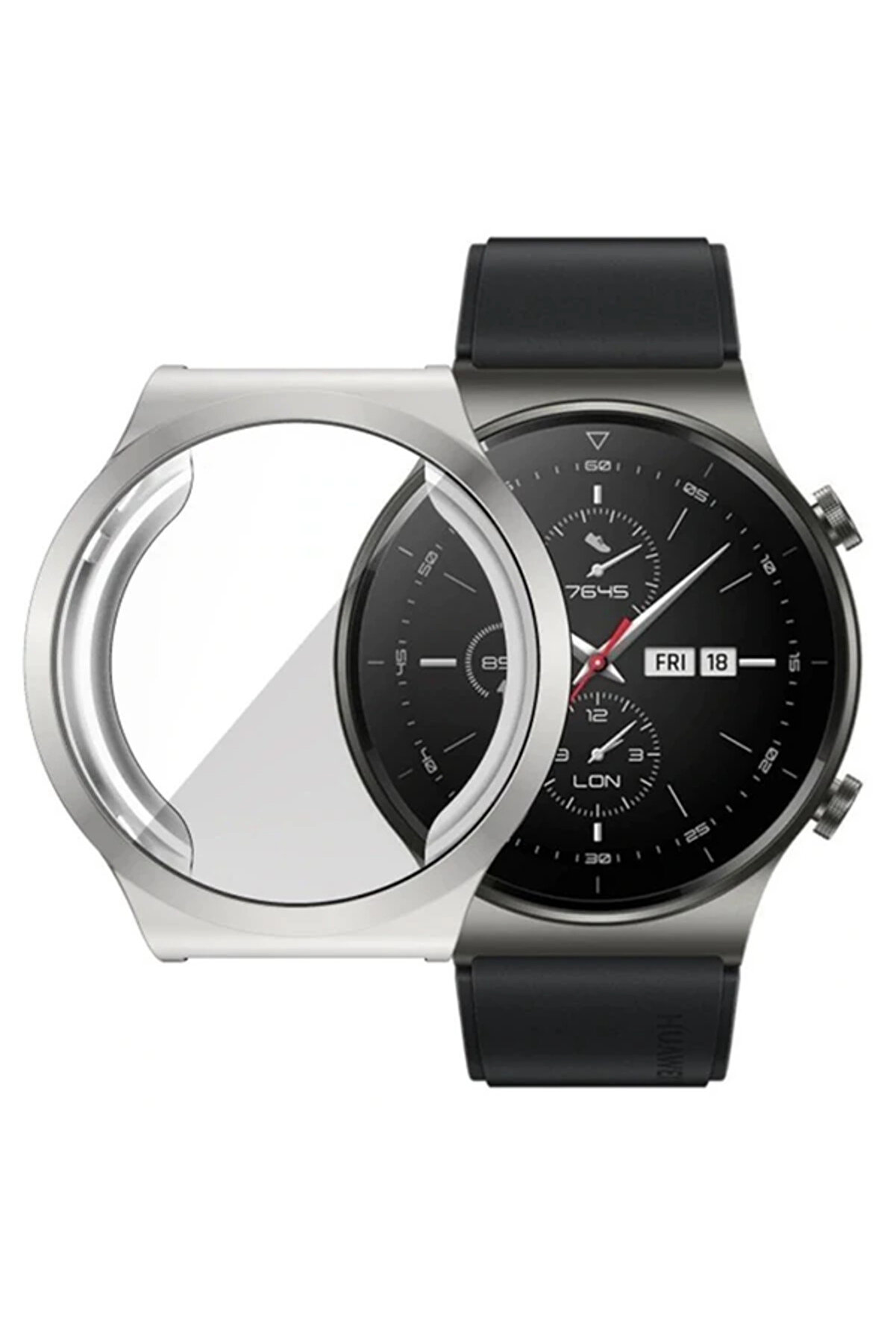 Ally Huawei̇ Watch Gt 2 Pro 360 Koruma Ultra İnce Si̇li̇kon Kılıf-(1903) - Dropx8744-3472