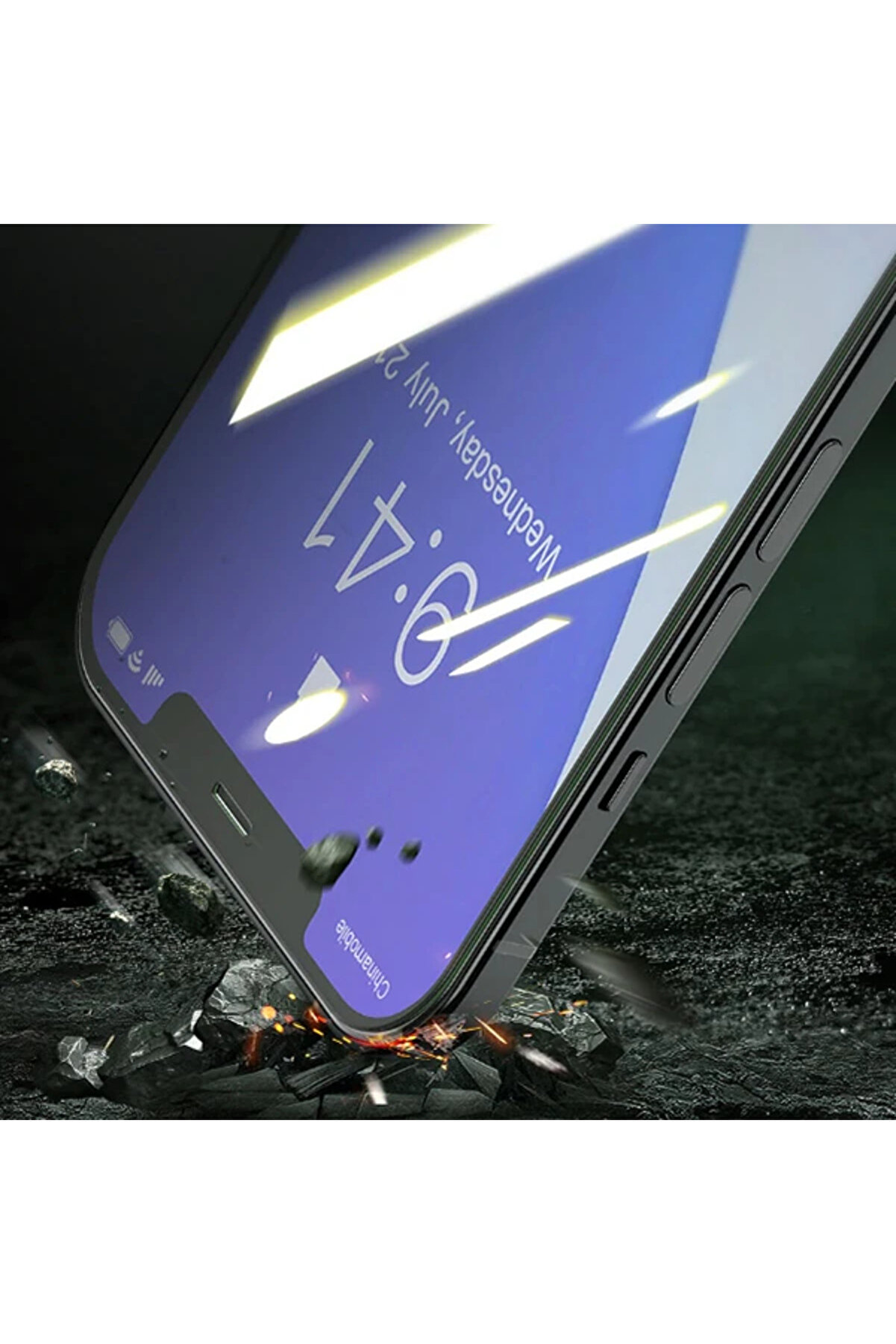 İphone 12 Pro Max 6.7 0.30Mm Full Tempered Cam Ekran Koruyucu 2Set Anti̇-Blueli̇ght-( - Myg8073-6345
