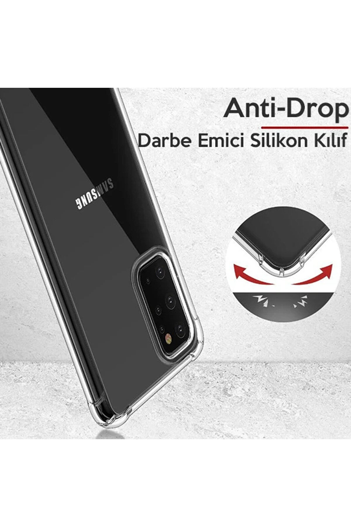 Ally Samsung Galaxy A51 Anti̇-Drop Darbe Emi̇ci̇ Si̇li̇kon Kılıf Shockproof Kılıf-(57 - Gms4147-1760