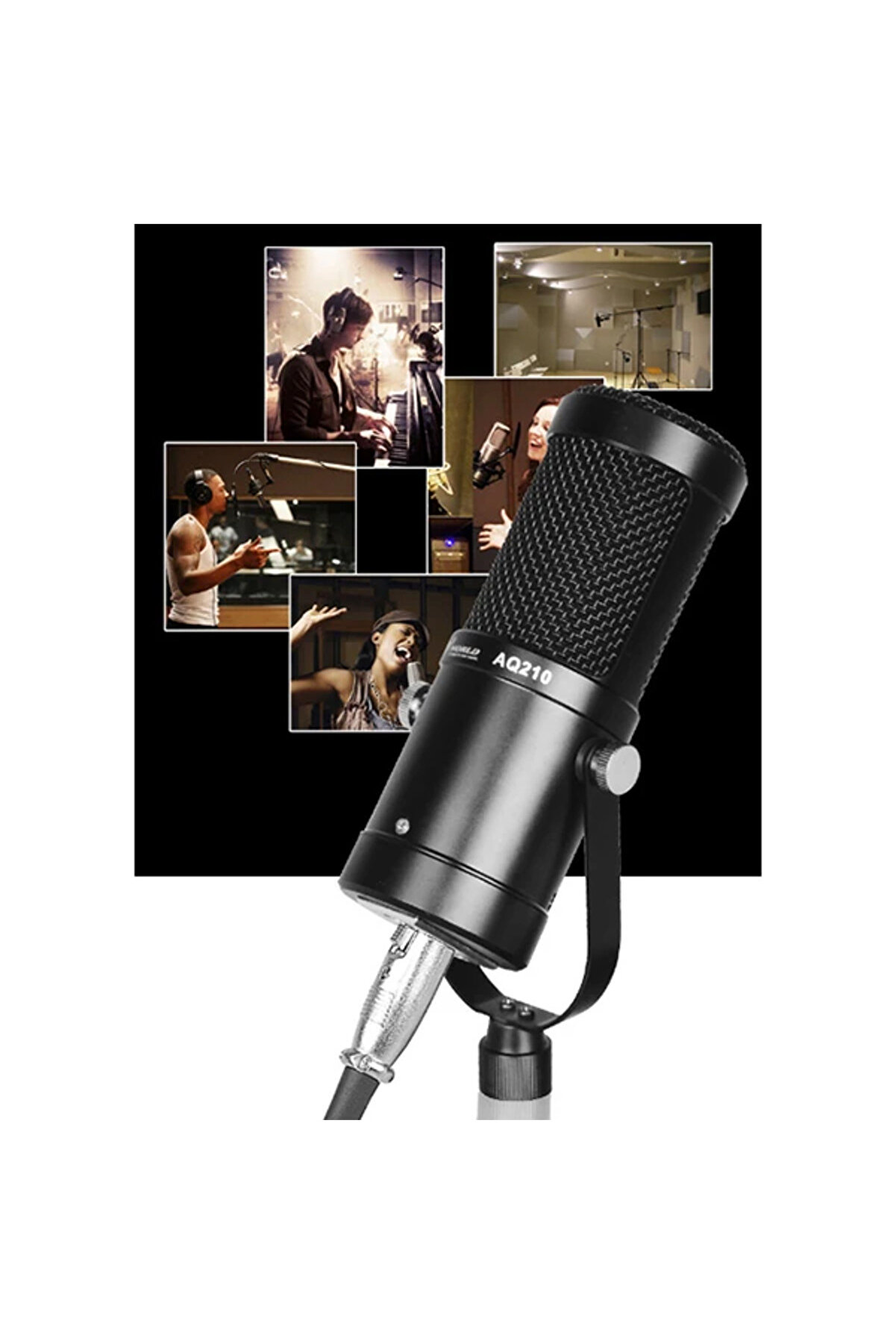 Aq210 Condenser Stüdyo Profesyonel Kayıt Ve Yayın Mi̇krofonu Studi̇o-(5775) - Gms3963-9185