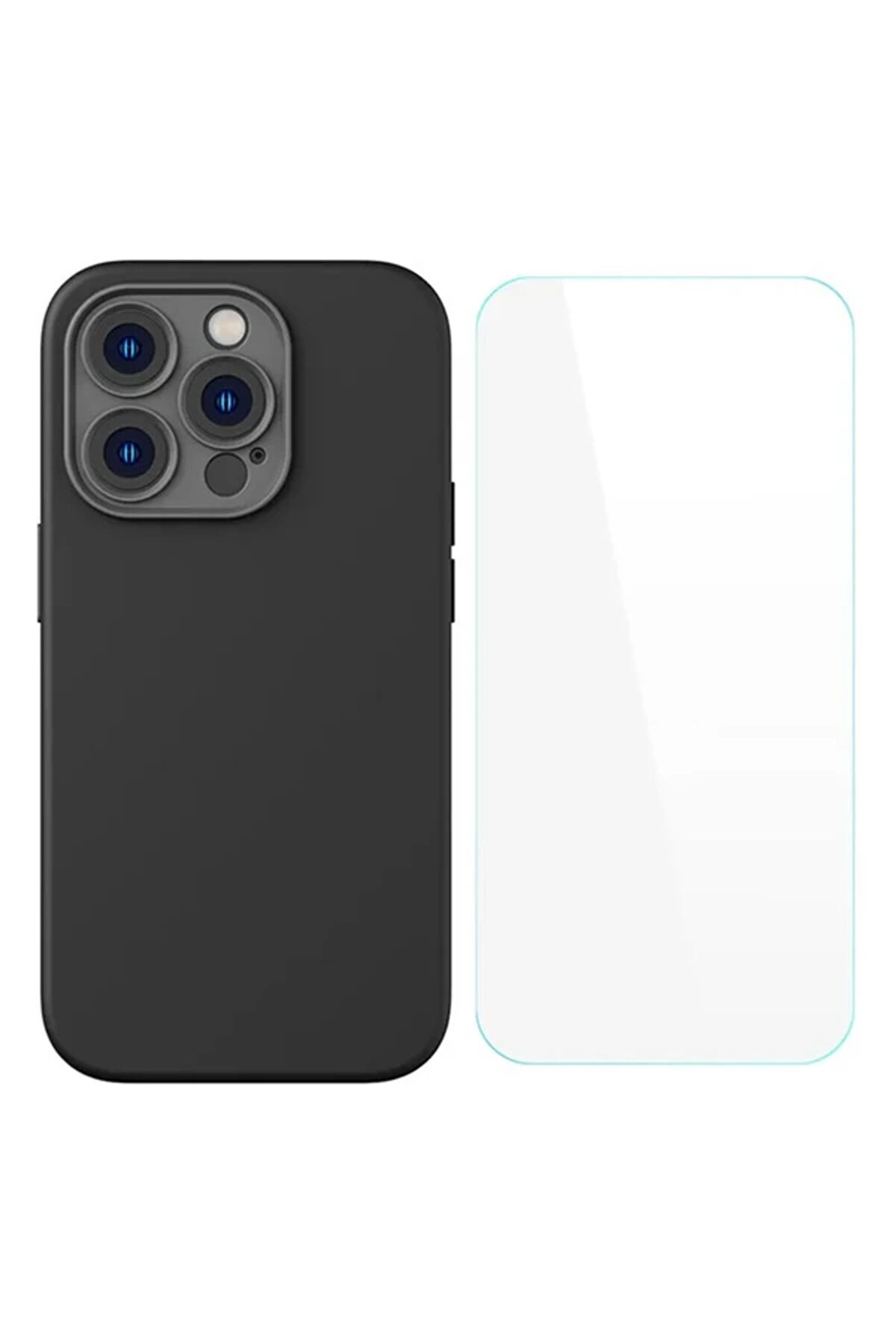 Li̇qui̇d Si̇li̇ca İphone 14 Pro Si̇li̇kon Kılıf + Tempered Ekran Koruyucu Set-(1903) - Dropx6461-1435