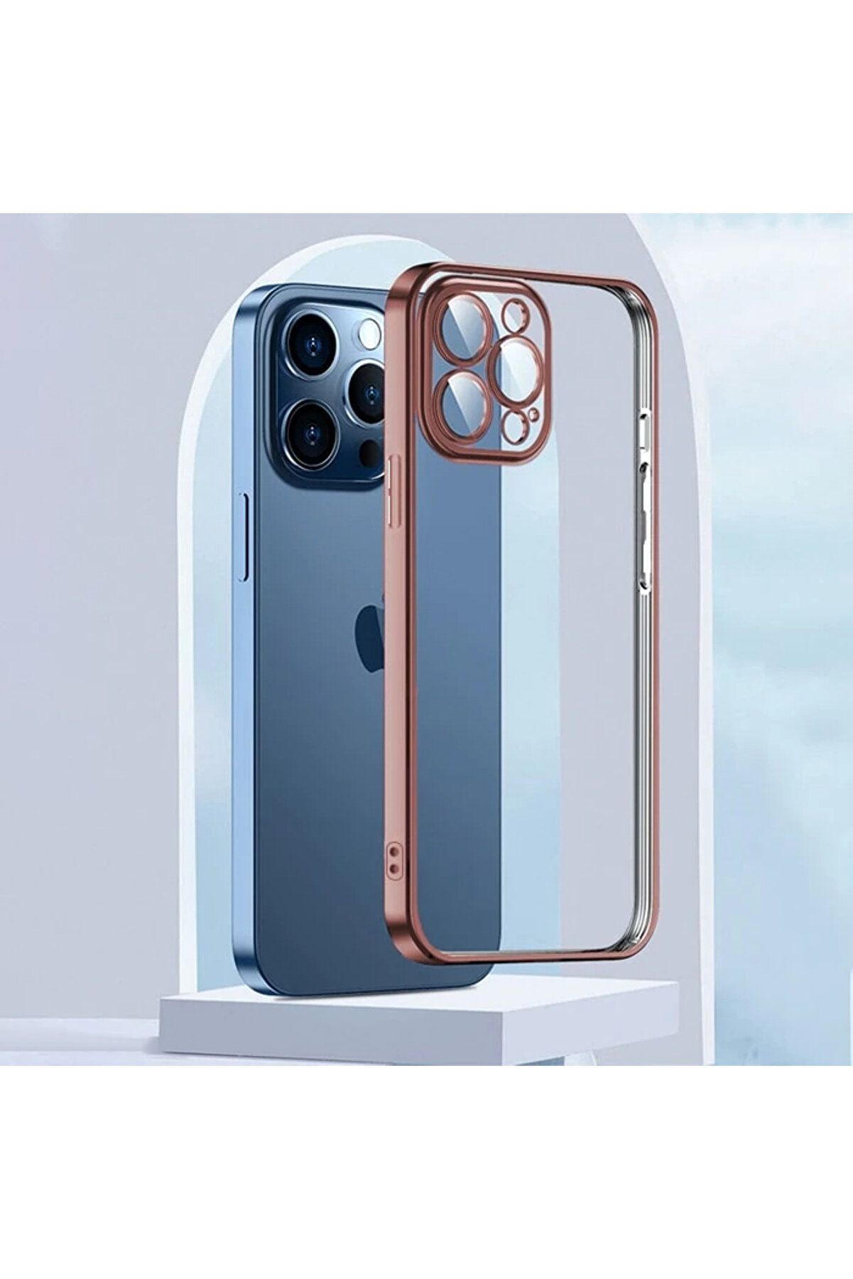 Ally Fashi̇on Seri̇es İphone 13 Pro Max Kılıf Renkli̇ Kenar Lazer Çerçeveli̇ Si̇l - Dropx2672-3765